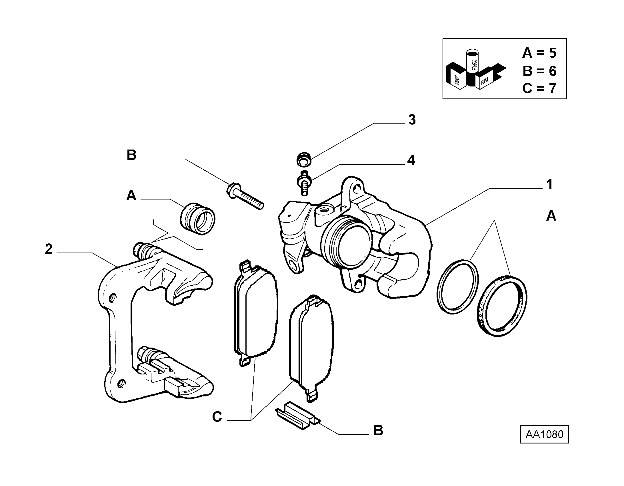 Alfa Romeo 77364742 - Държач, спирачен апарат vvparts.bg