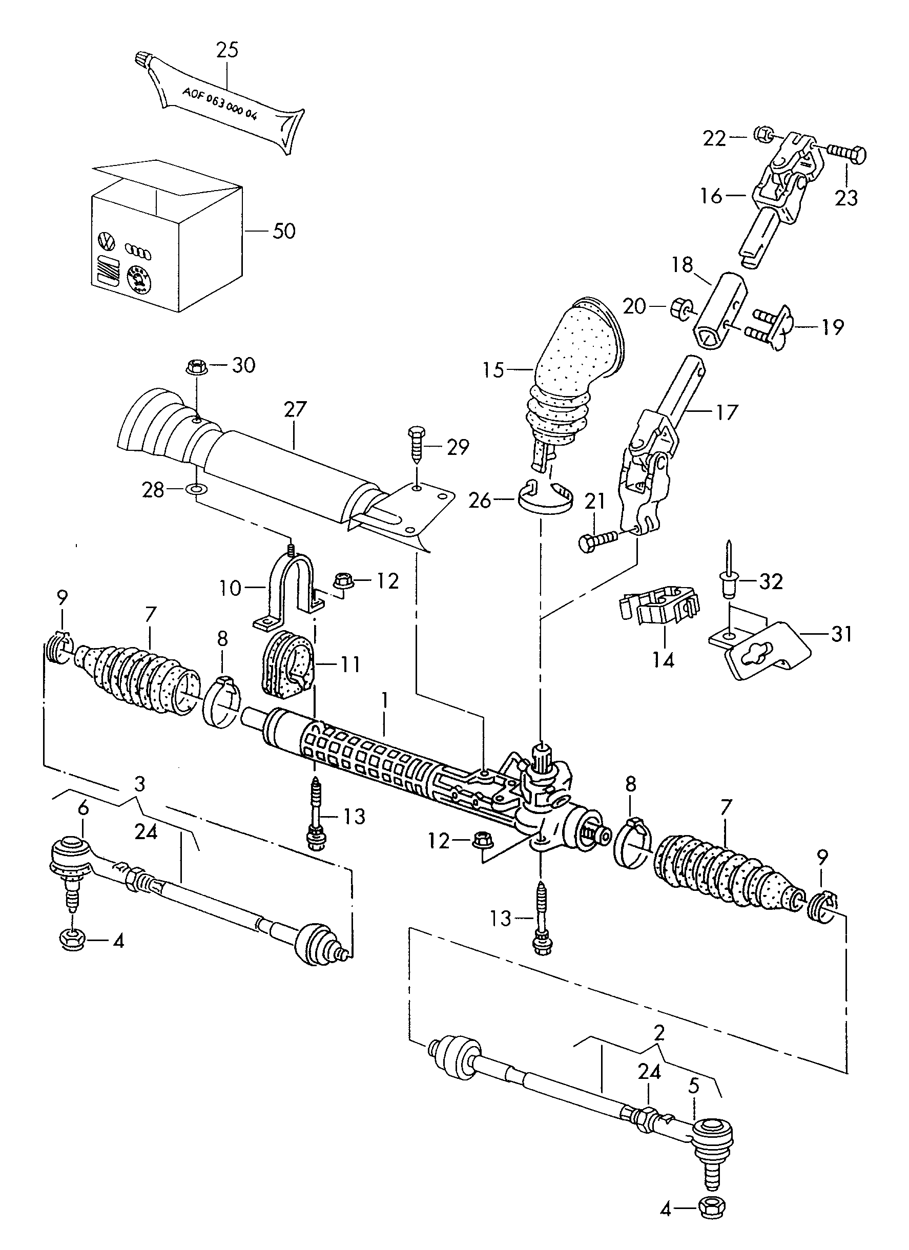 VW 3A0 422 812 - Накрайник на напречна кормилна щанга vvparts.bg