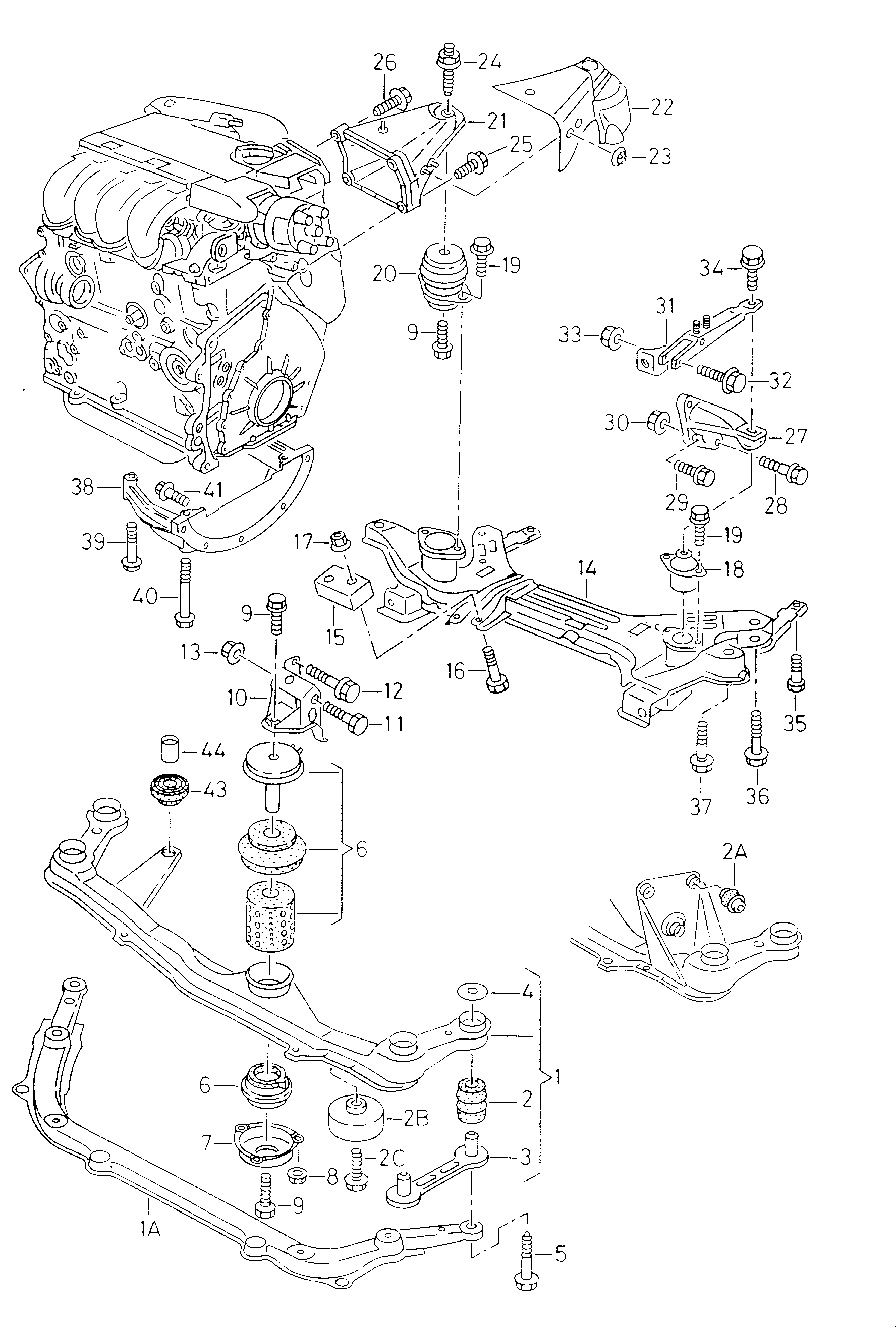 Skoda 1H0 199 262 B - Окачване, двигател vvparts.bg