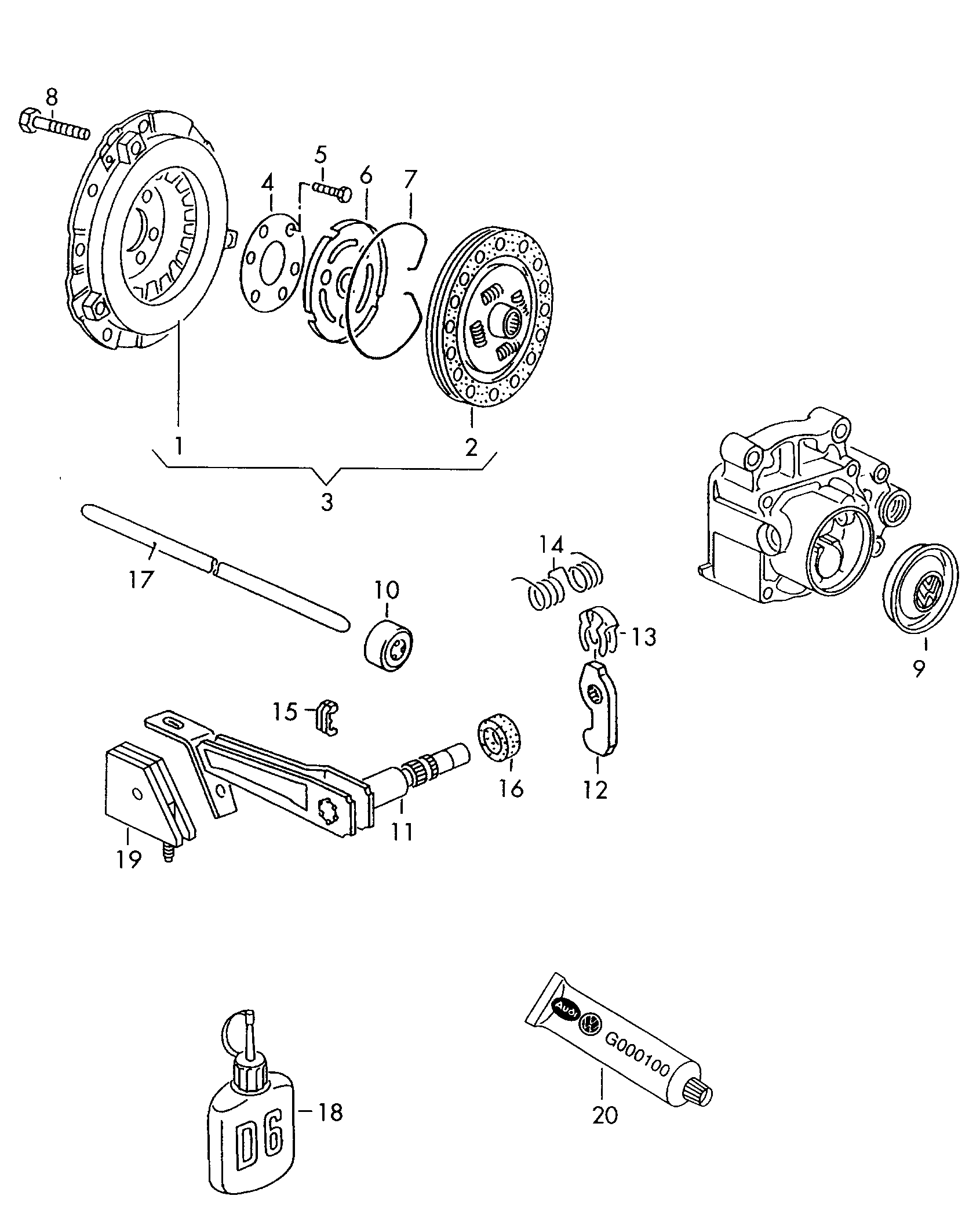 VAG 1L0-198-004 - Комплект съединител vvparts.bg