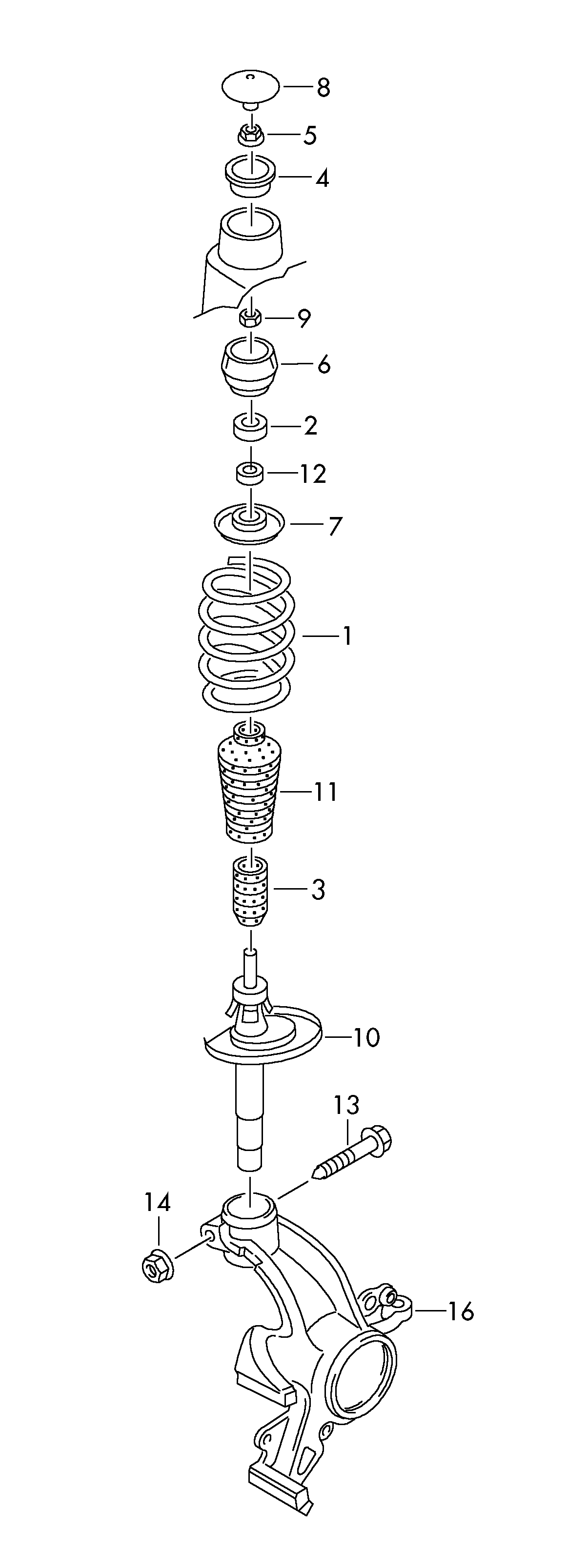 Skoda 1J0 412 303 - Ударен тампон, окачване (ресьори) vvparts.bg