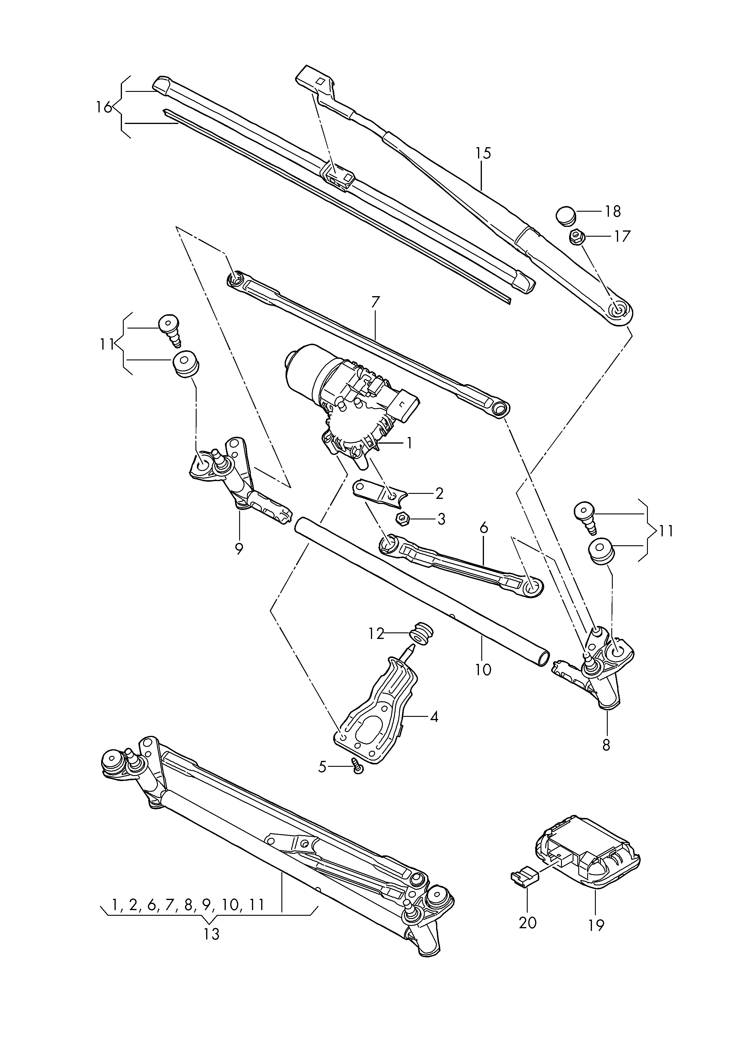 Seat 6J1 955 425 - Перо на чистачка vvparts.bg