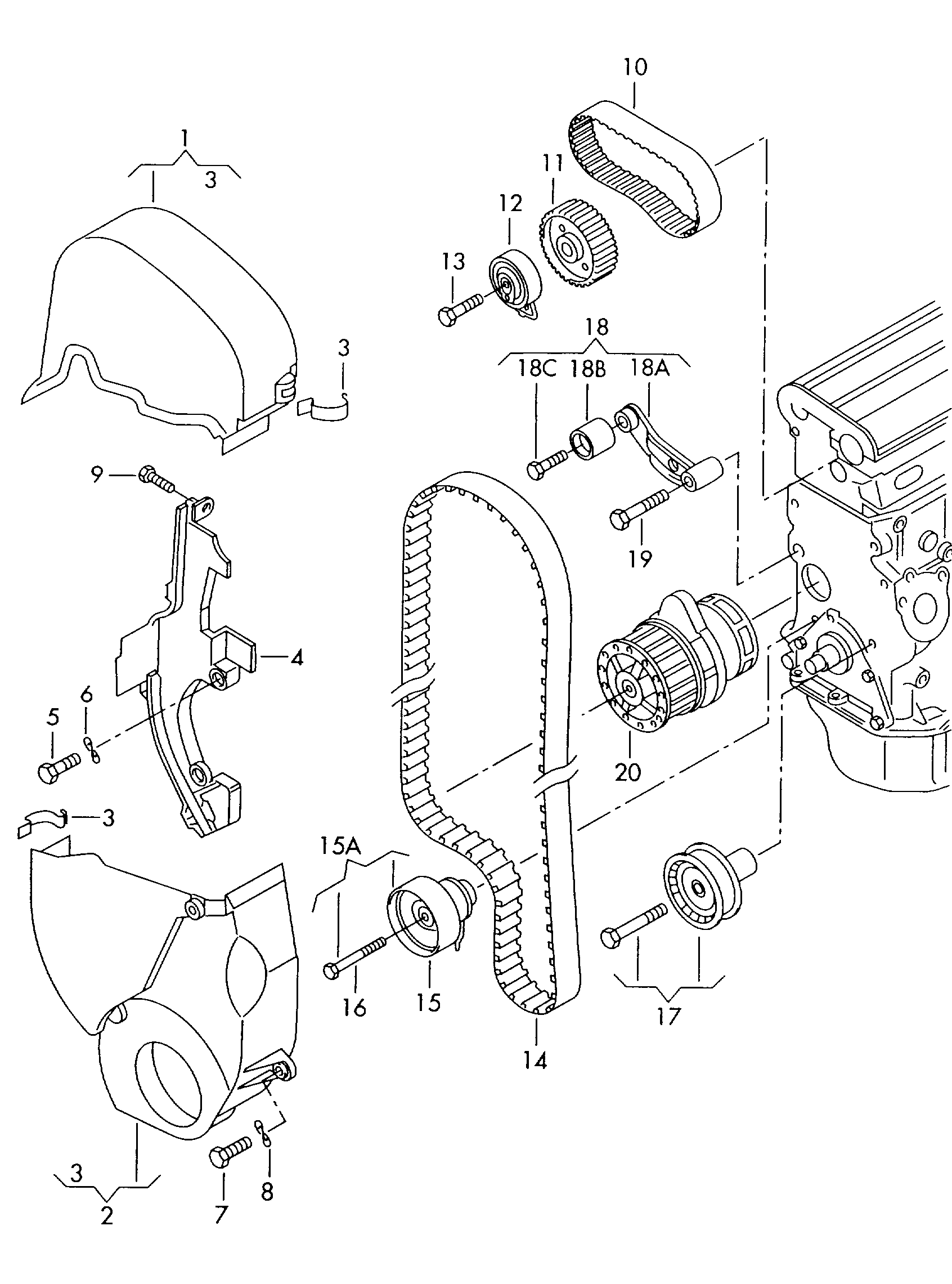 VAG 036109181B - Паразитна / водеща ролка, зъбен ремък vvparts.bg