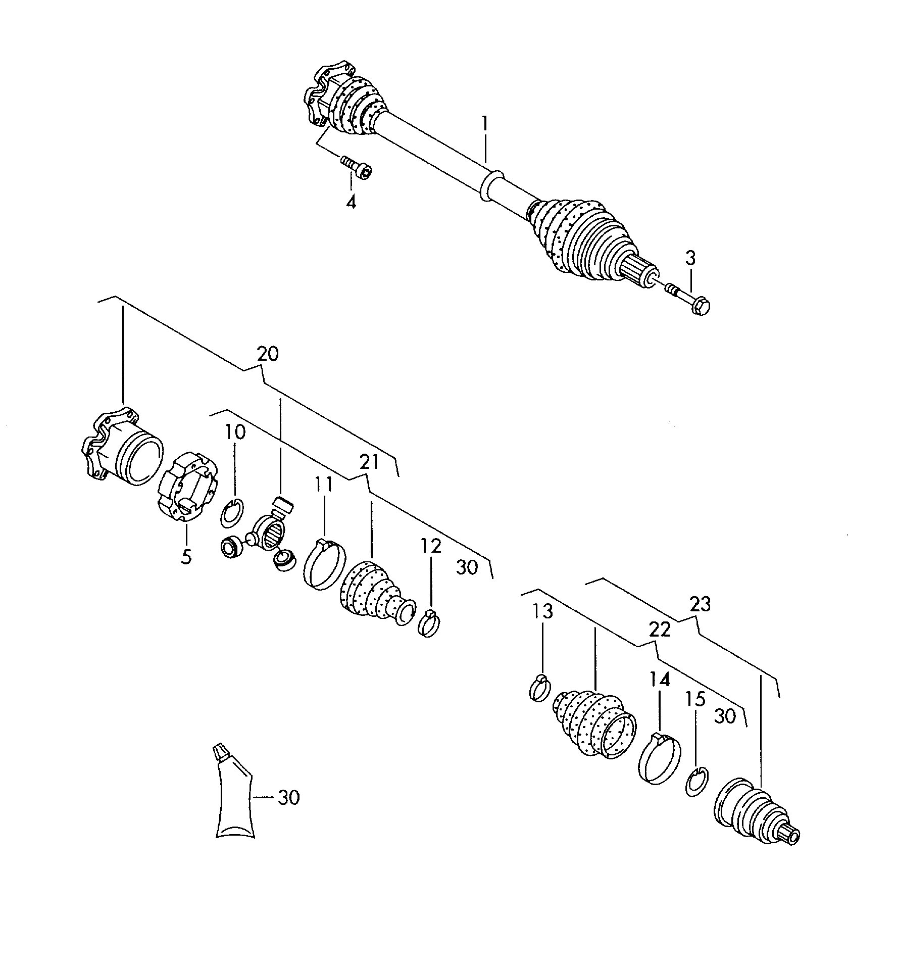 AUDI 7M3 407 271 P - Полуоска vvparts.bg