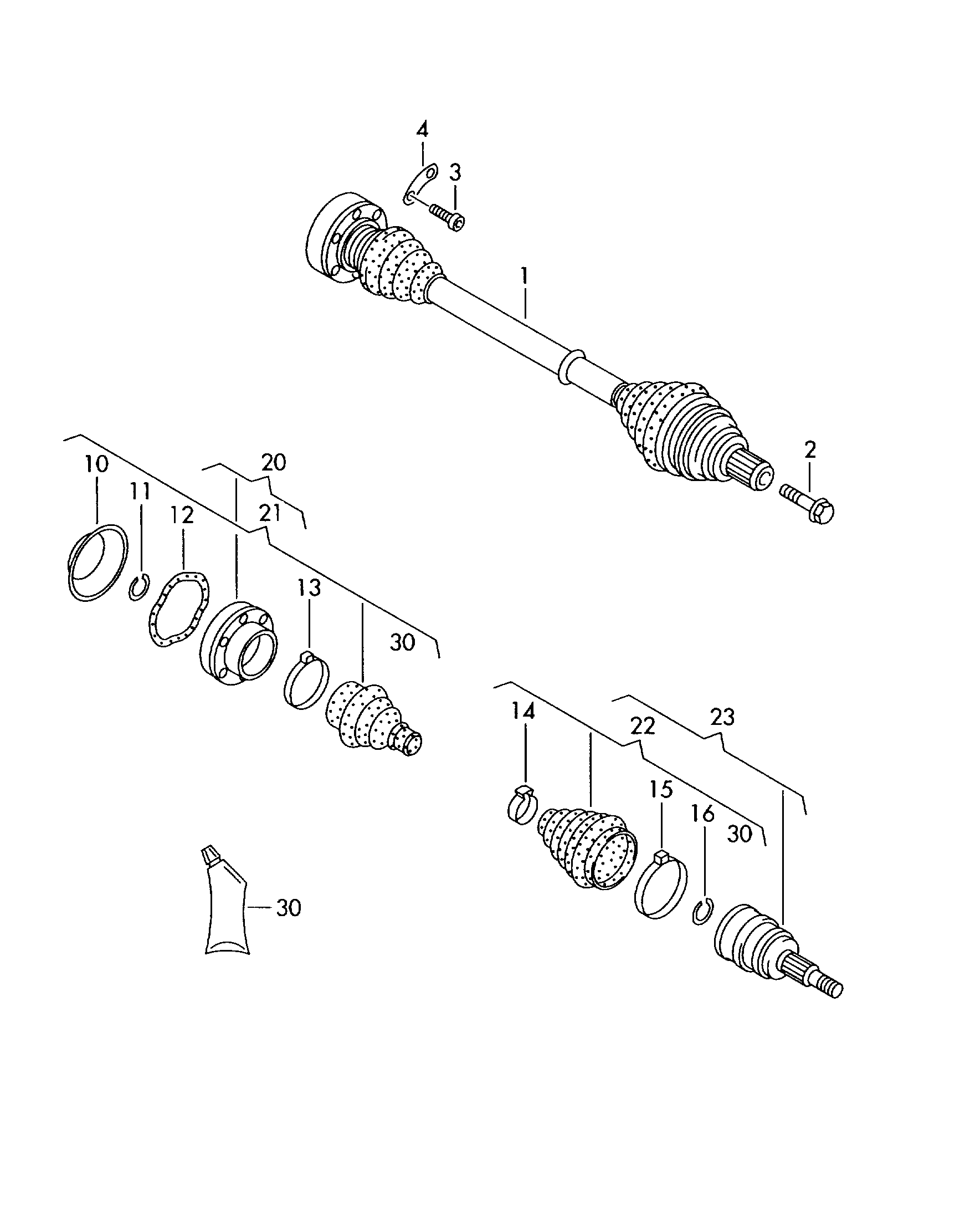 AUDI 7M0 498 203 A - Маншон, полуоска vvparts.bg