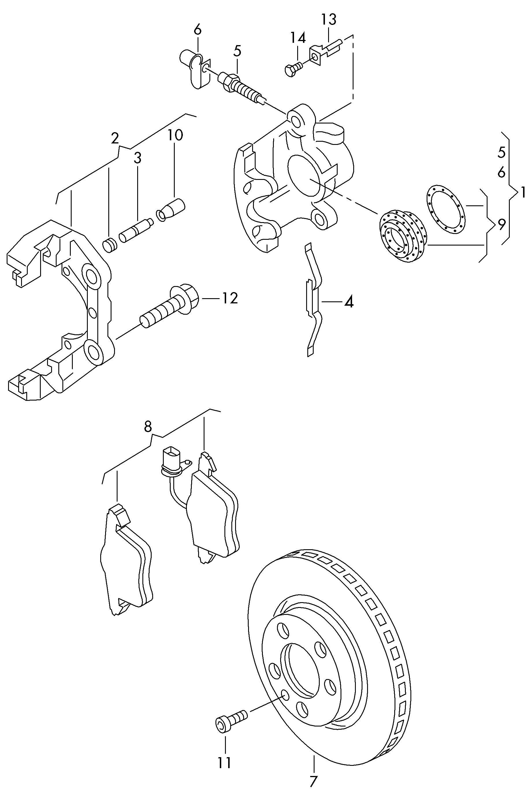 AUDI 7M3698151B - Комплект спирачно феродо, дискови спирачки vvparts.bg