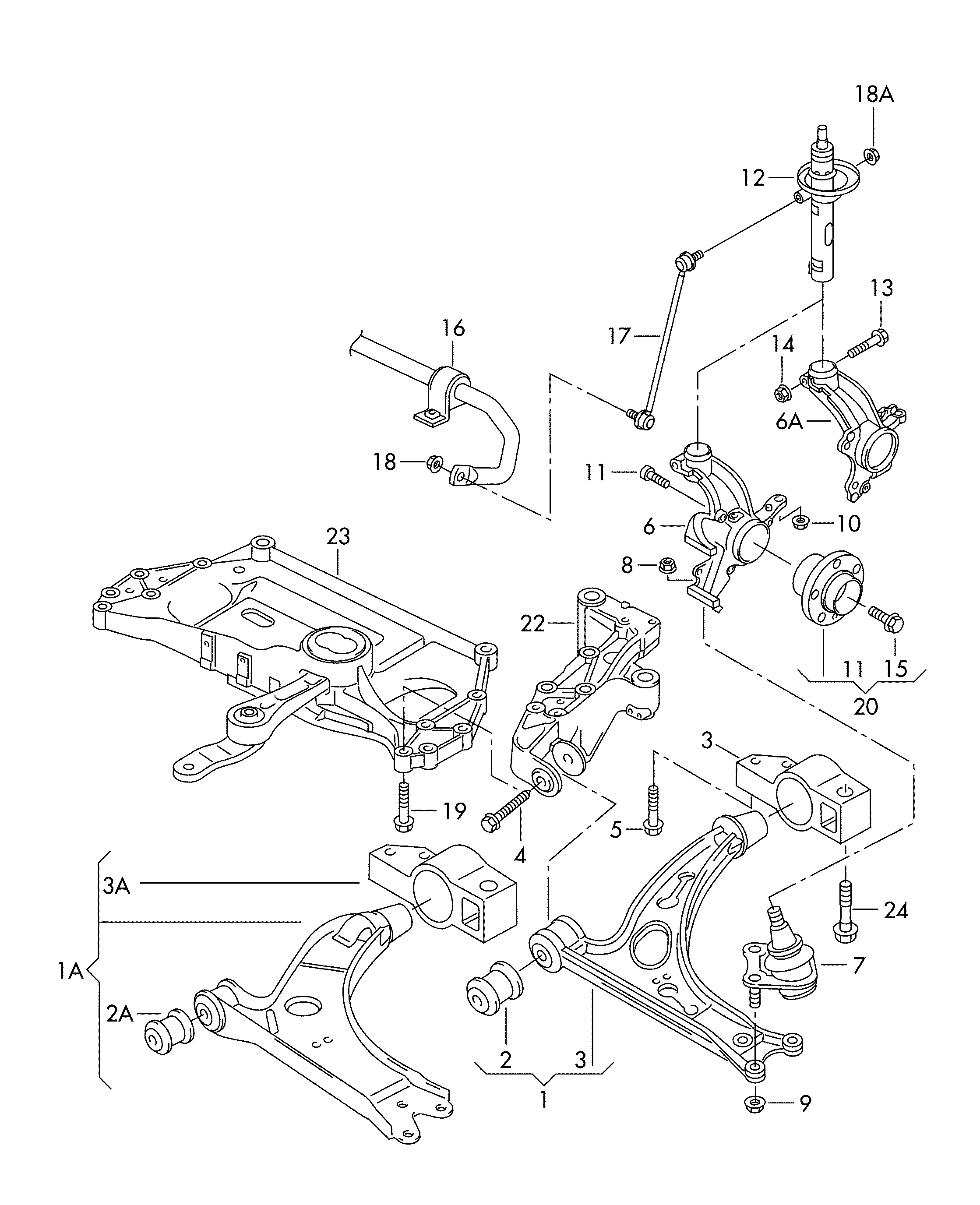 VAG 1K0 407 151BD - Носач, окачване на колелата vvparts.bg