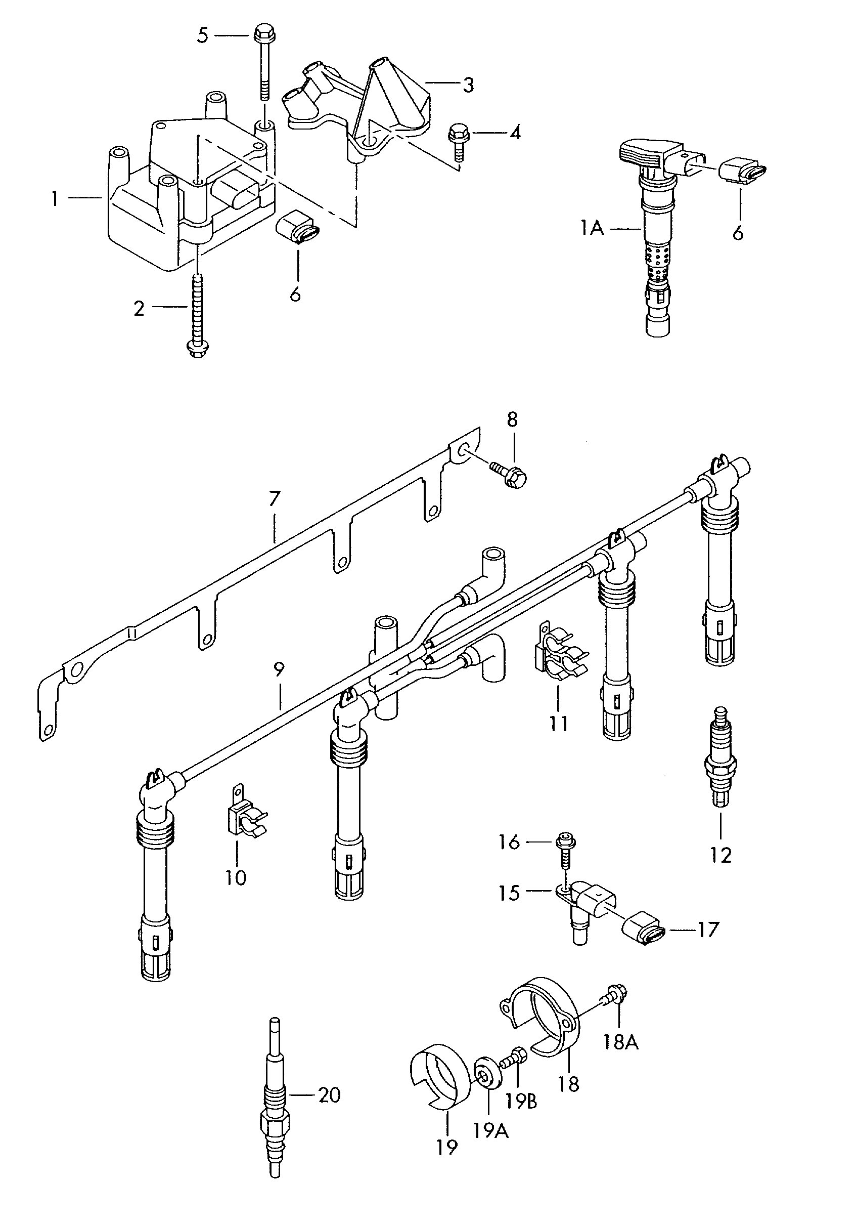 Seat 06A 905 430 AH - Запалителен кабел vvparts.bg