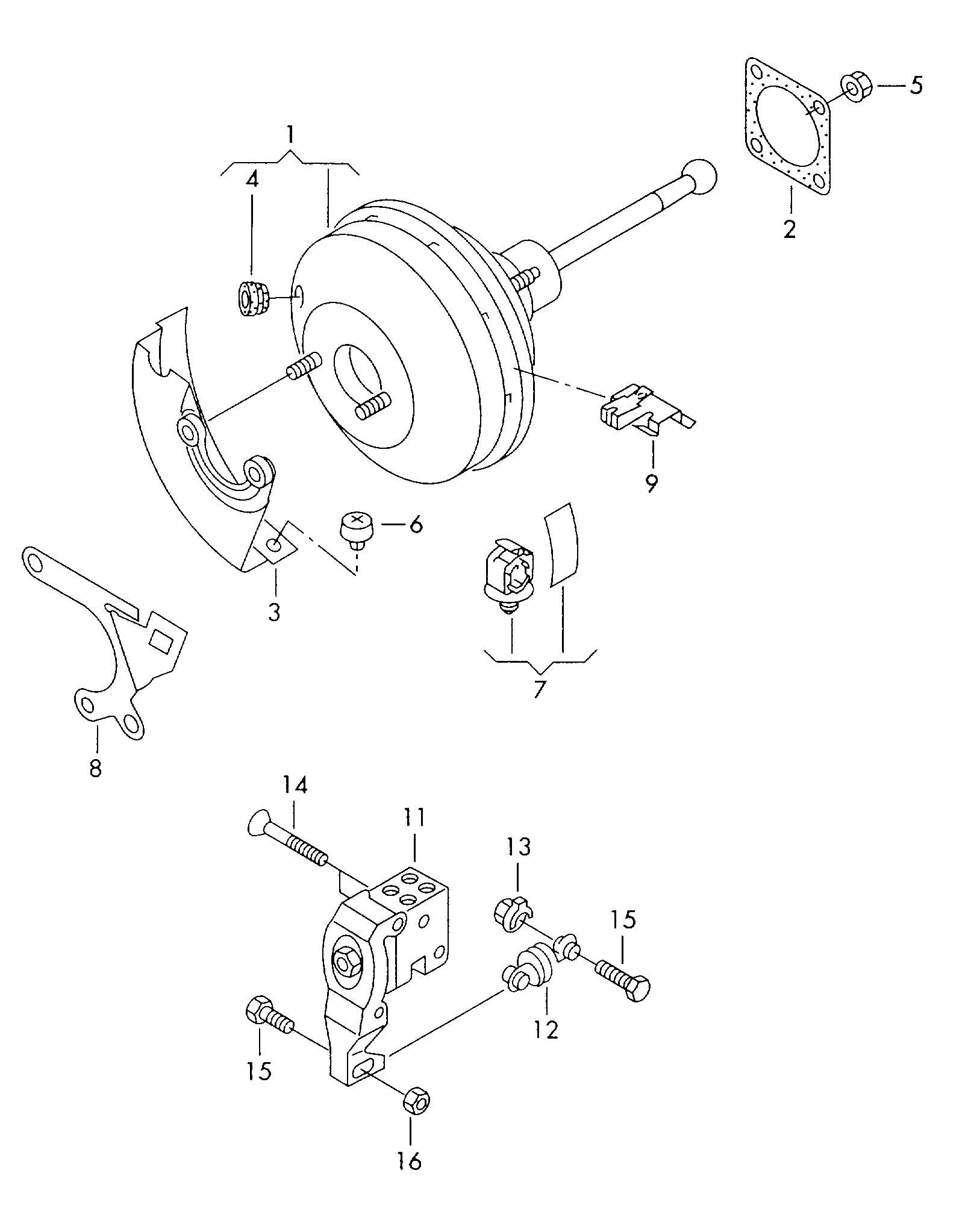 Seat 1K1 614 106 N - Усилвател на спирачната сила vvparts.bg