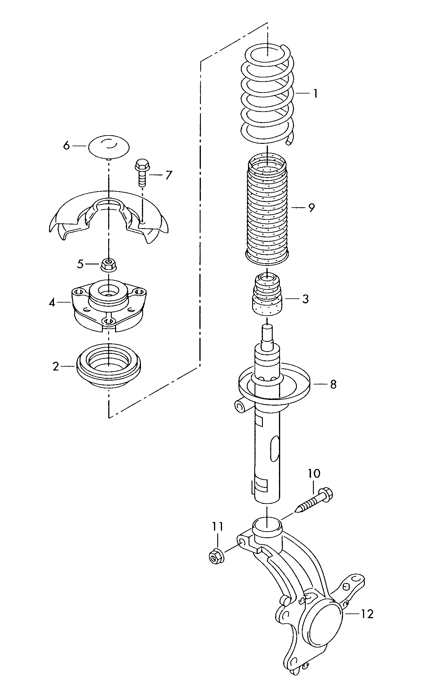 Seat 1K0 411 105 DA - Пружина за ходовата част vvparts.bg