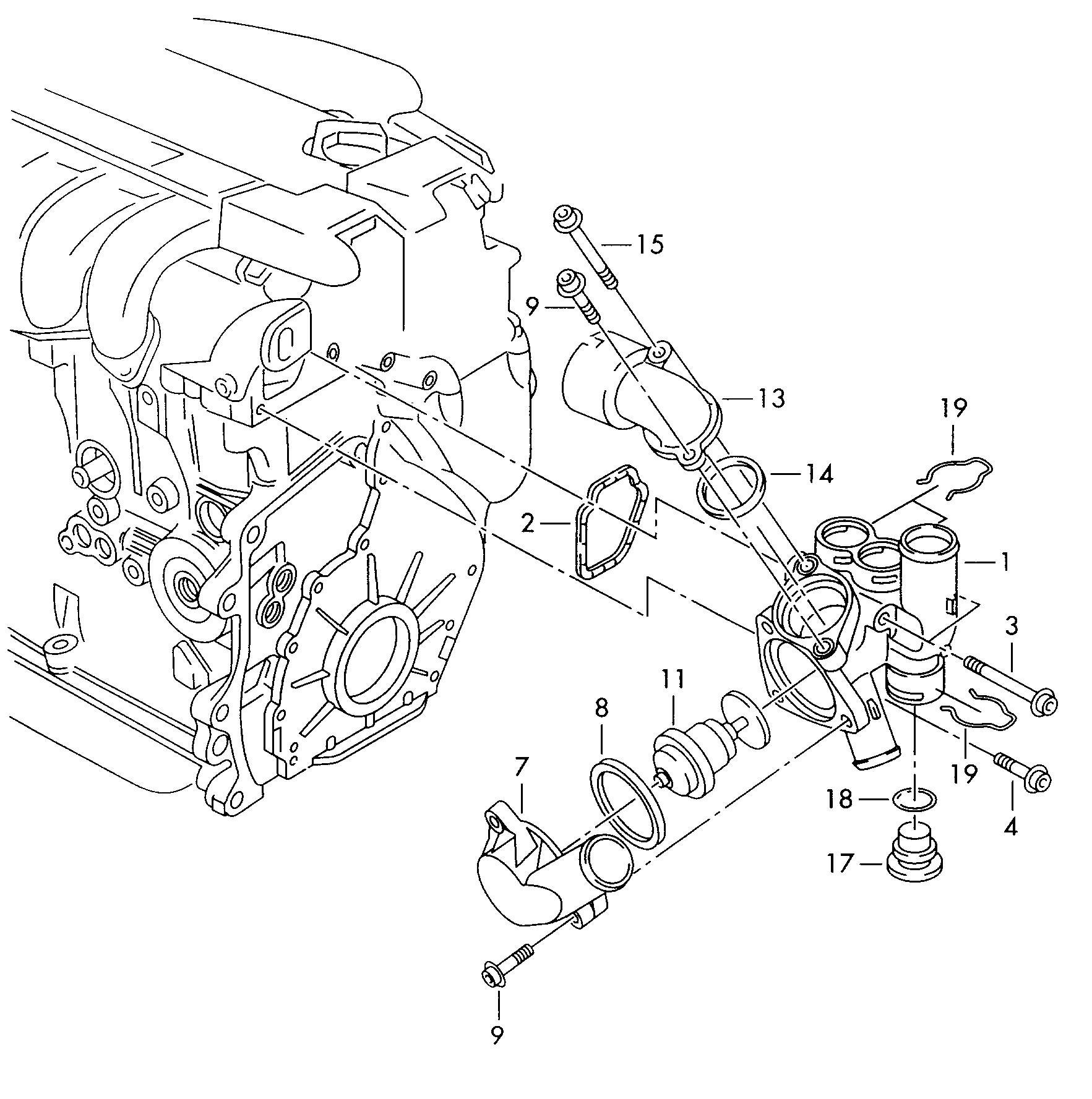 VW 075 121 113 D - Термостат, охладителна течност vvparts.bg