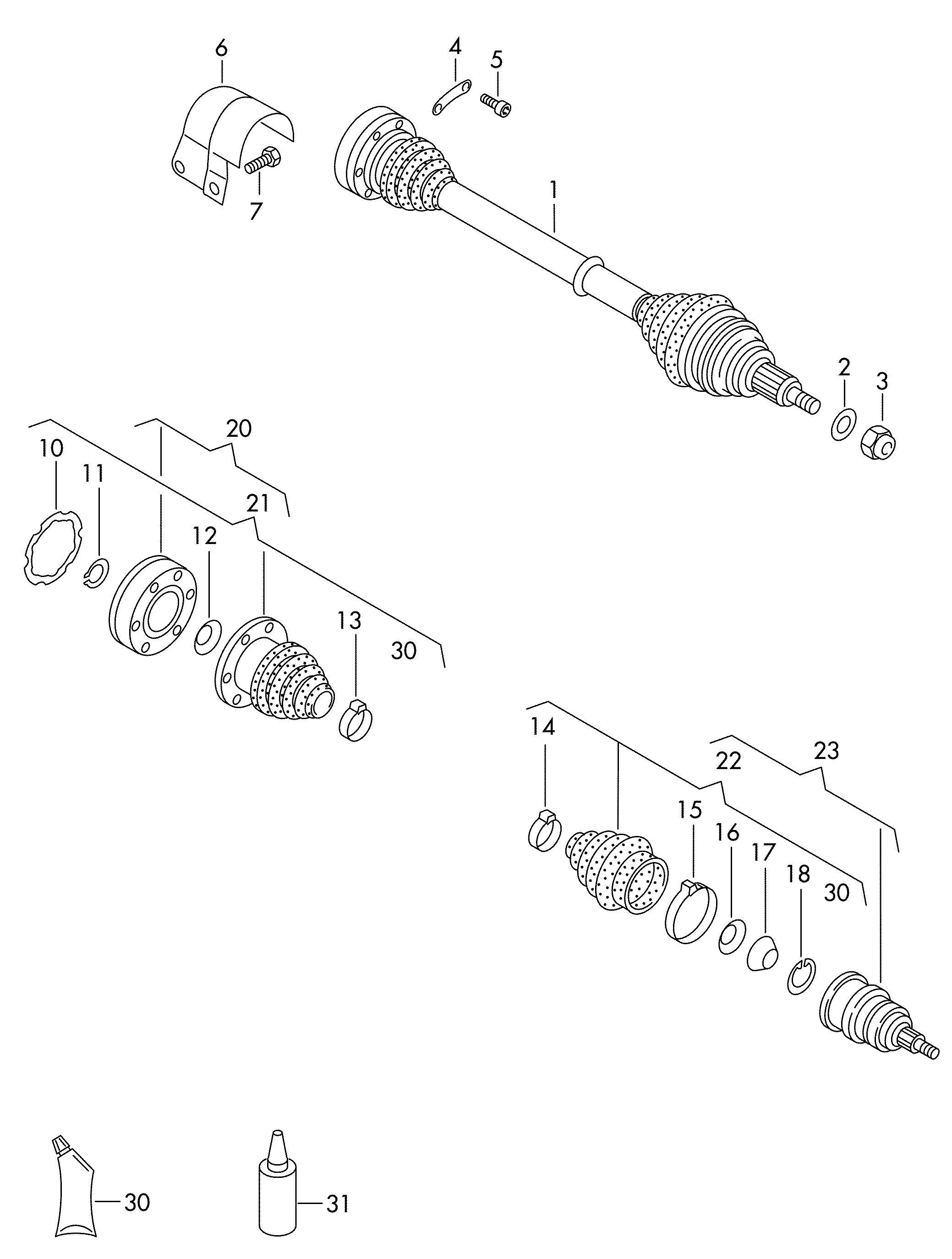 AUDI 1J0 498 201 - Маншон, полуоска vvparts.bg