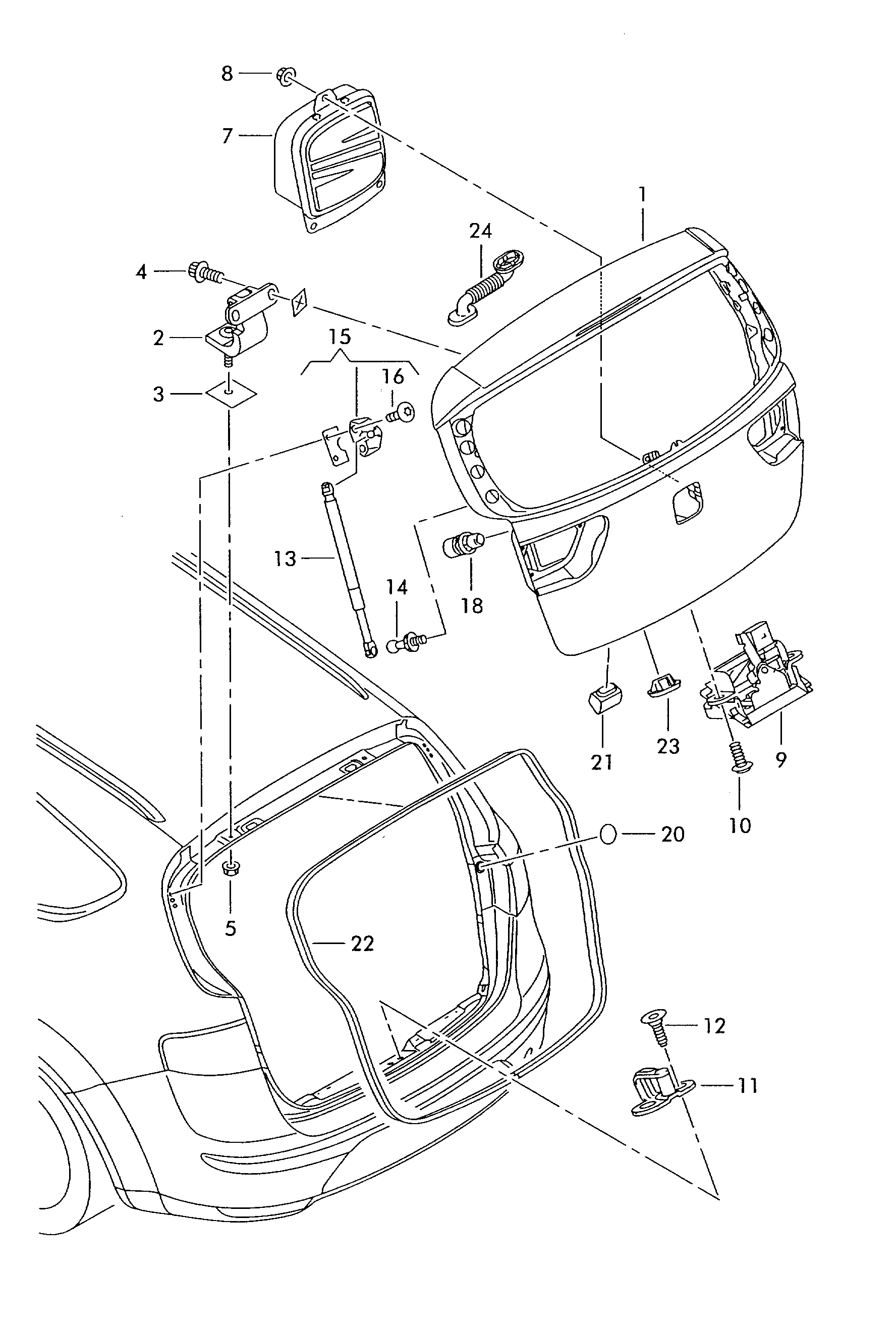 Seat 5P8 827 550 - Газов амортисьор, багажно / товарно пространство vvparts.bg