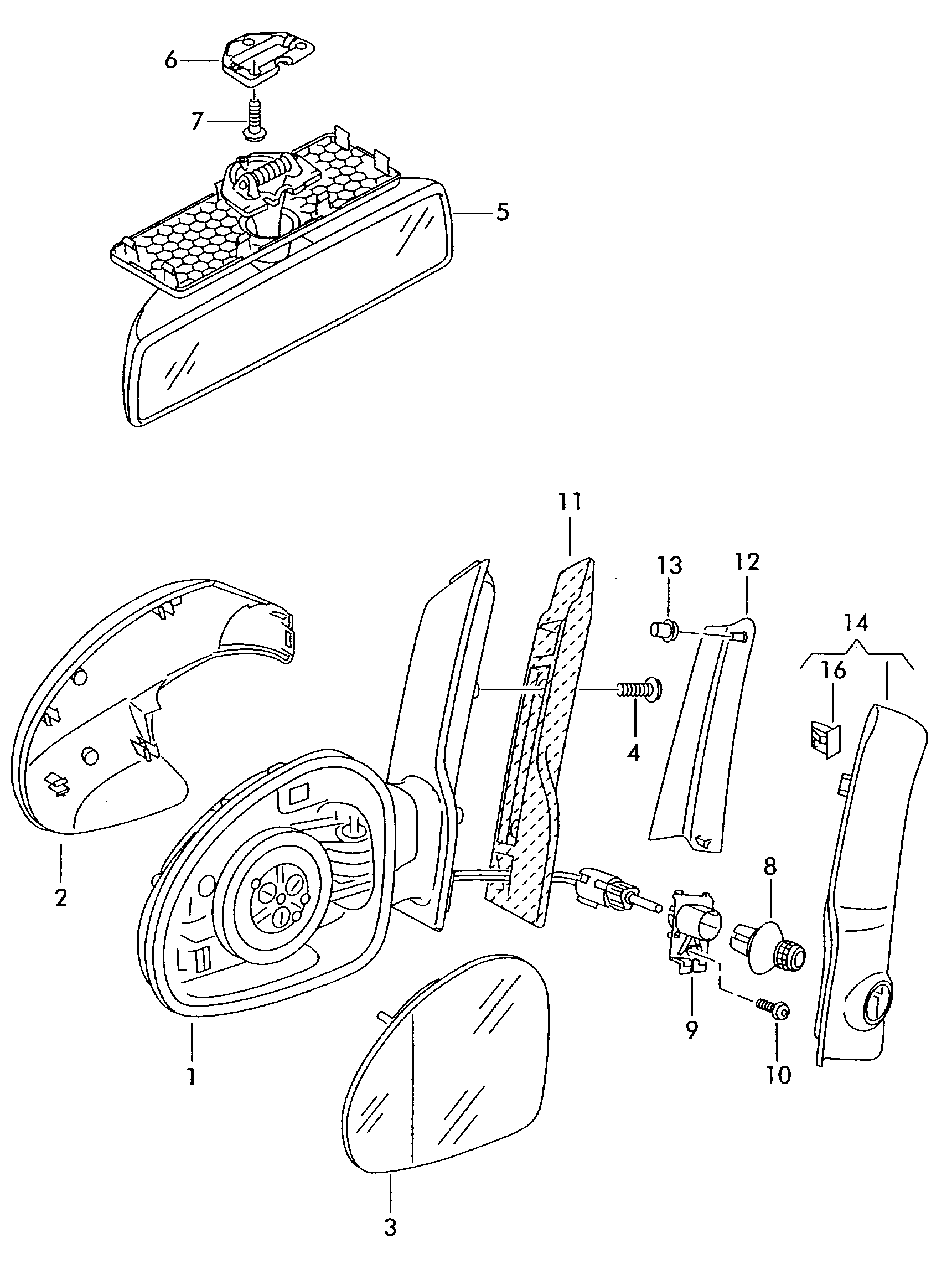 Seat 6L1 857 521 - Стъкло на огледало, външно огледало vvparts.bg