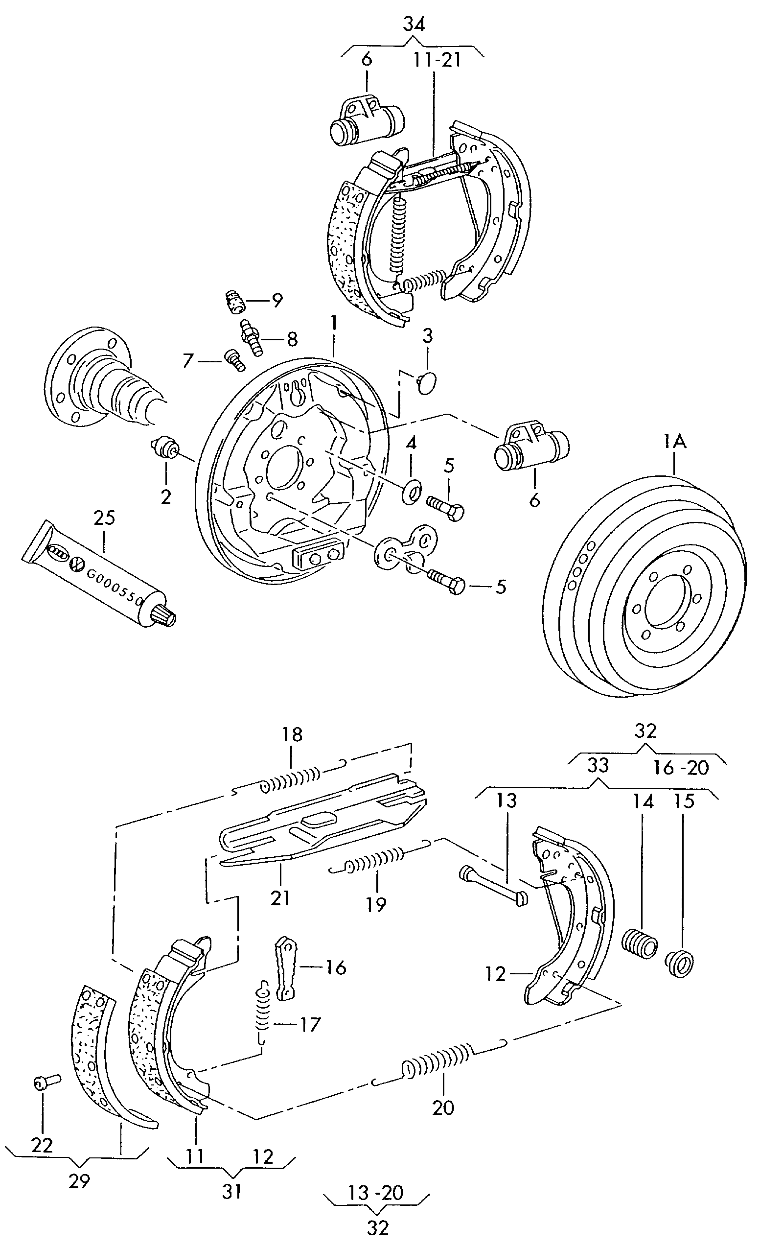 Skoda 6Q0 698 525 B - Комплект спирачна челюст vvparts.bg