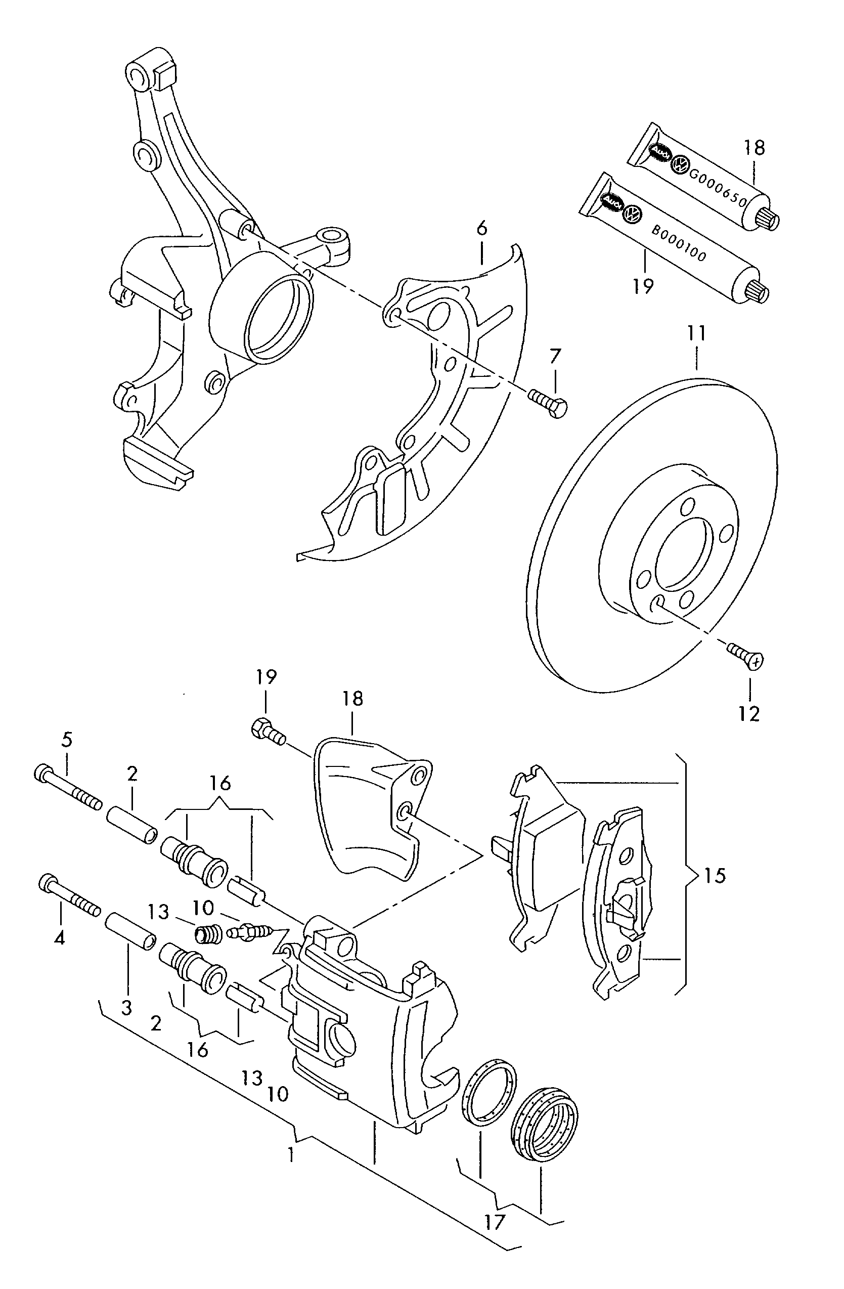 VAG 1J0 698 151 G - Комплект спирачно феродо, дискови спирачки vvparts.bg