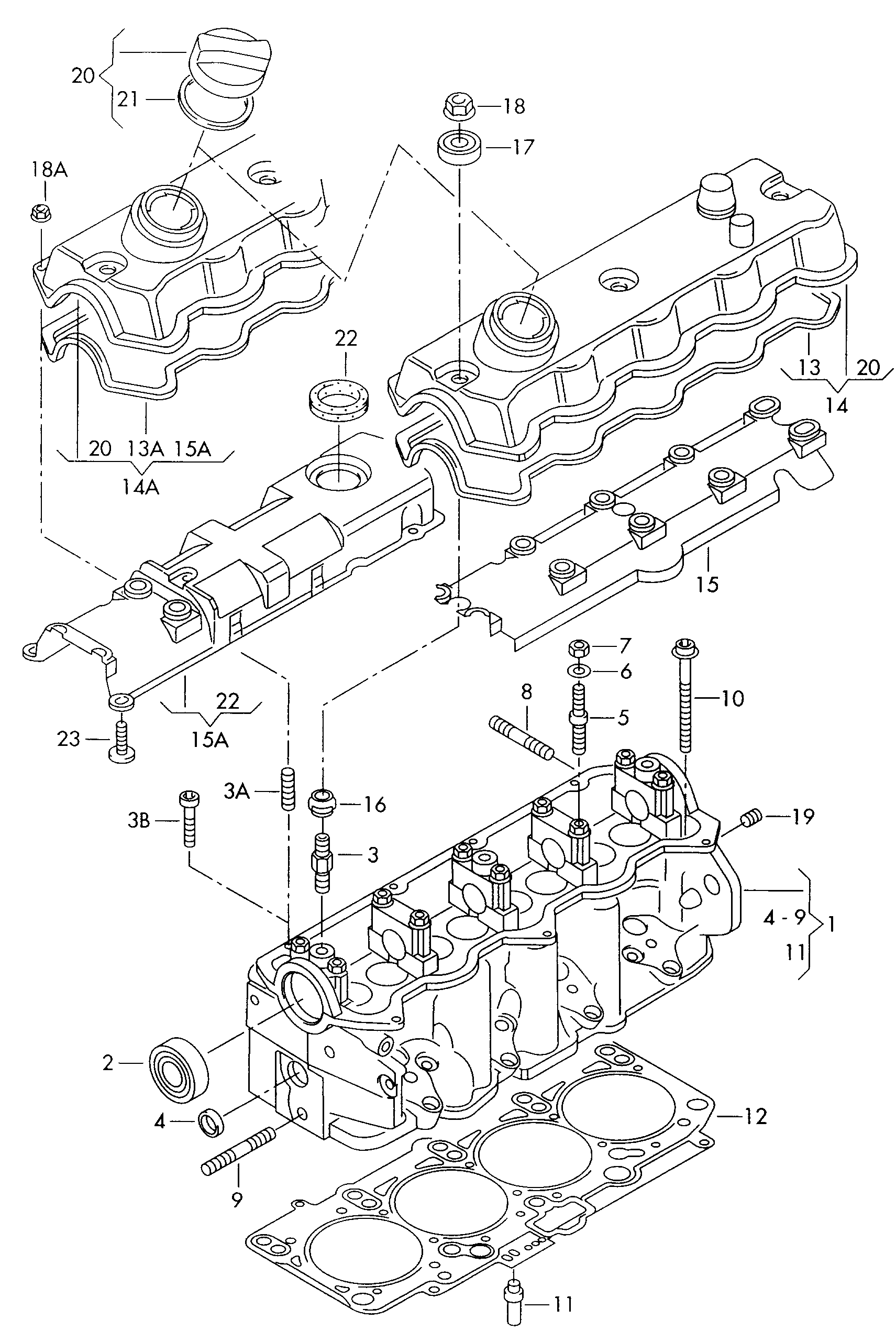 VAG 038103383AL - Гарнитура, цилиндрова глава vvparts.bg