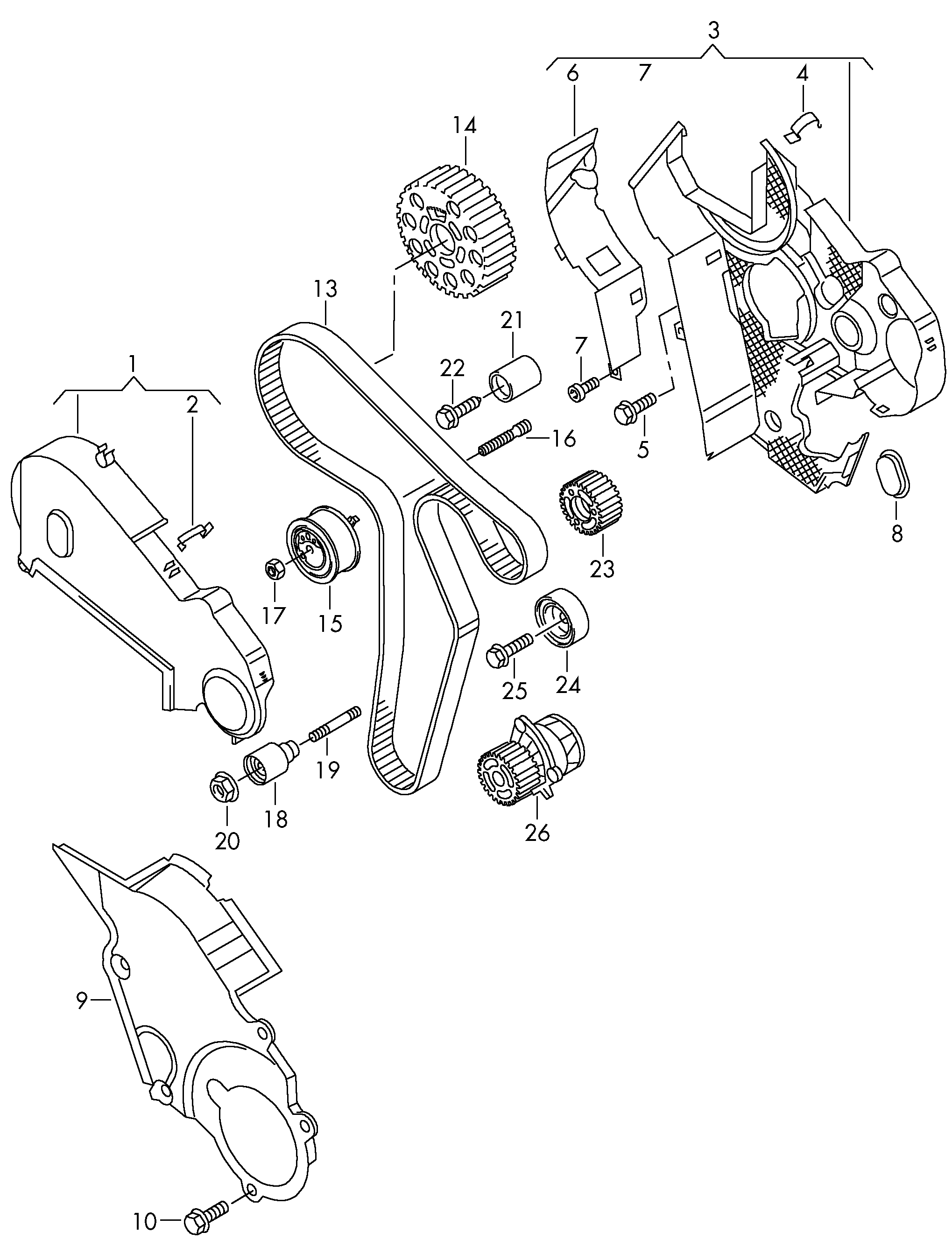 Skoda 03L 109 243 F - Комплект ангренажен ремък vvparts.bg