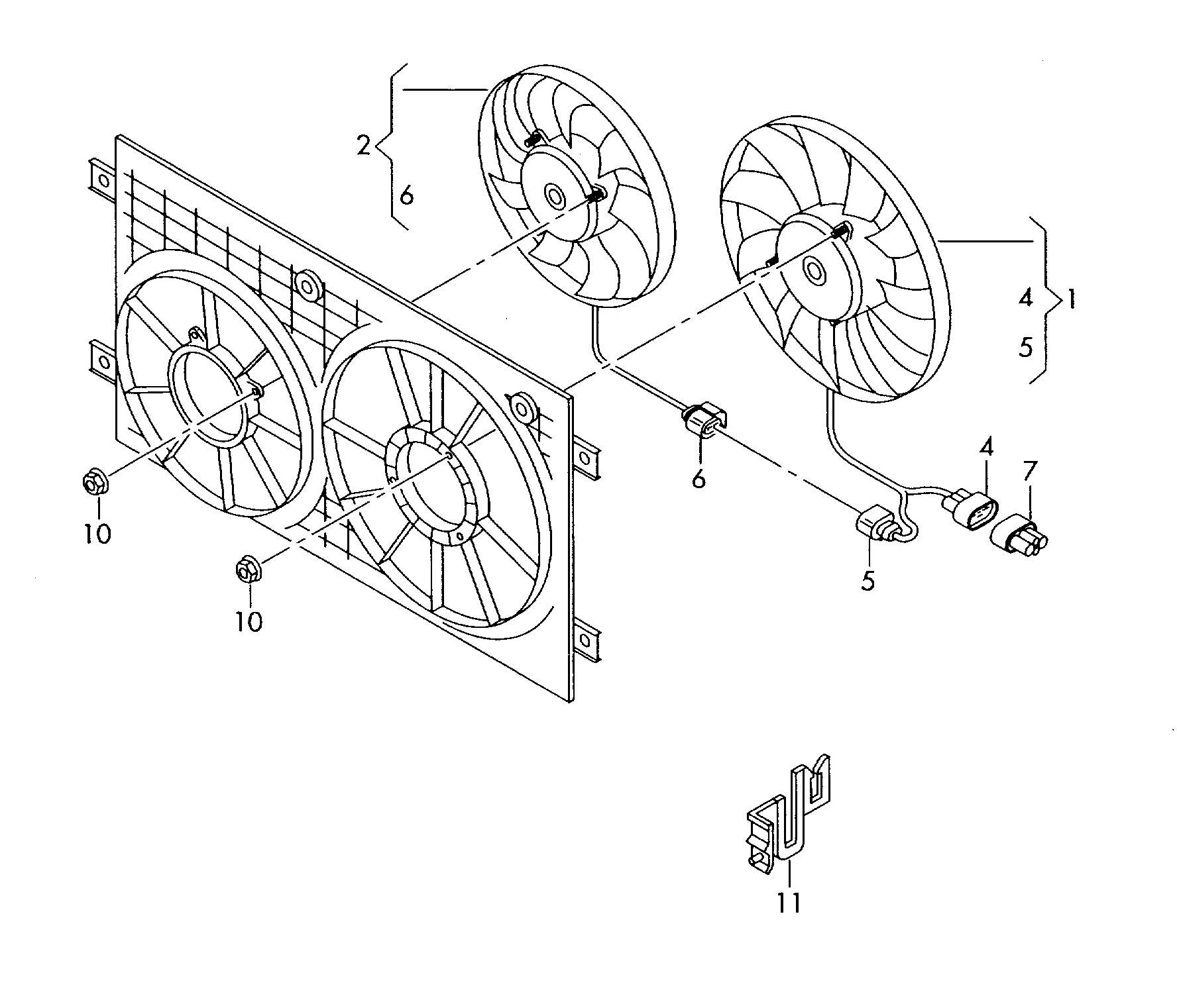 Seat 1K0 959 455FF - Вентилатор, охлаждане на двигателя vvparts.bg