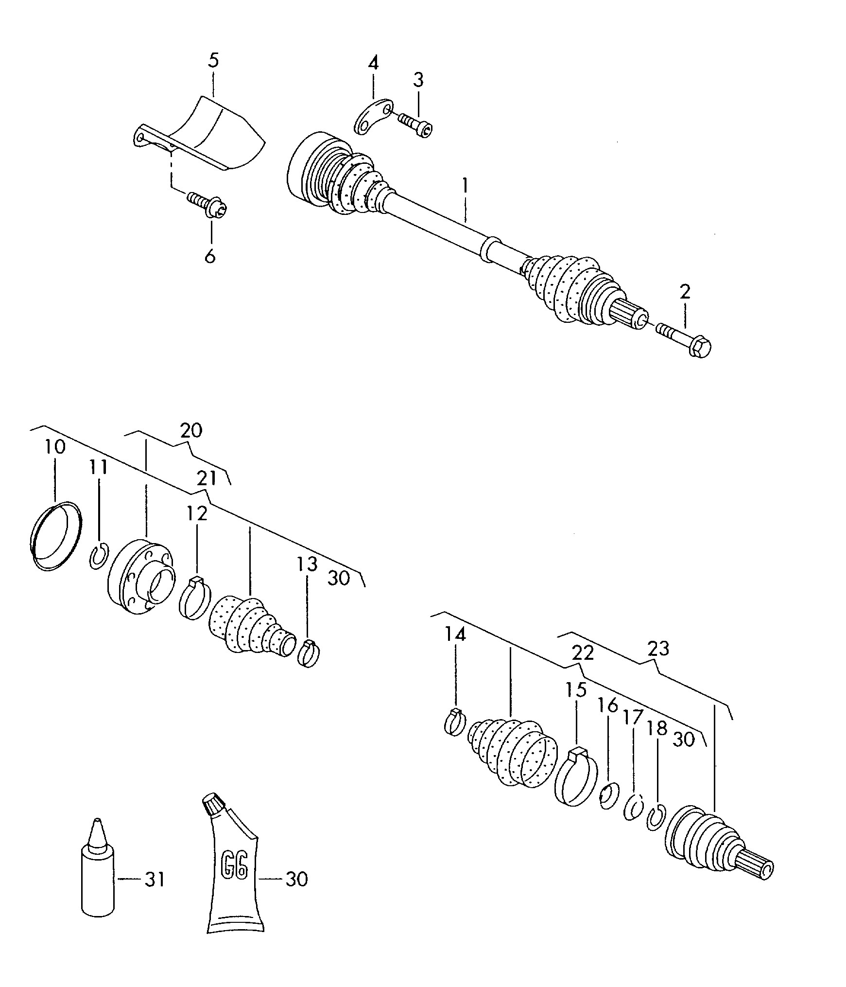 Skoda 1K0 498 203 A - Маншон, полуоска vvparts.bg