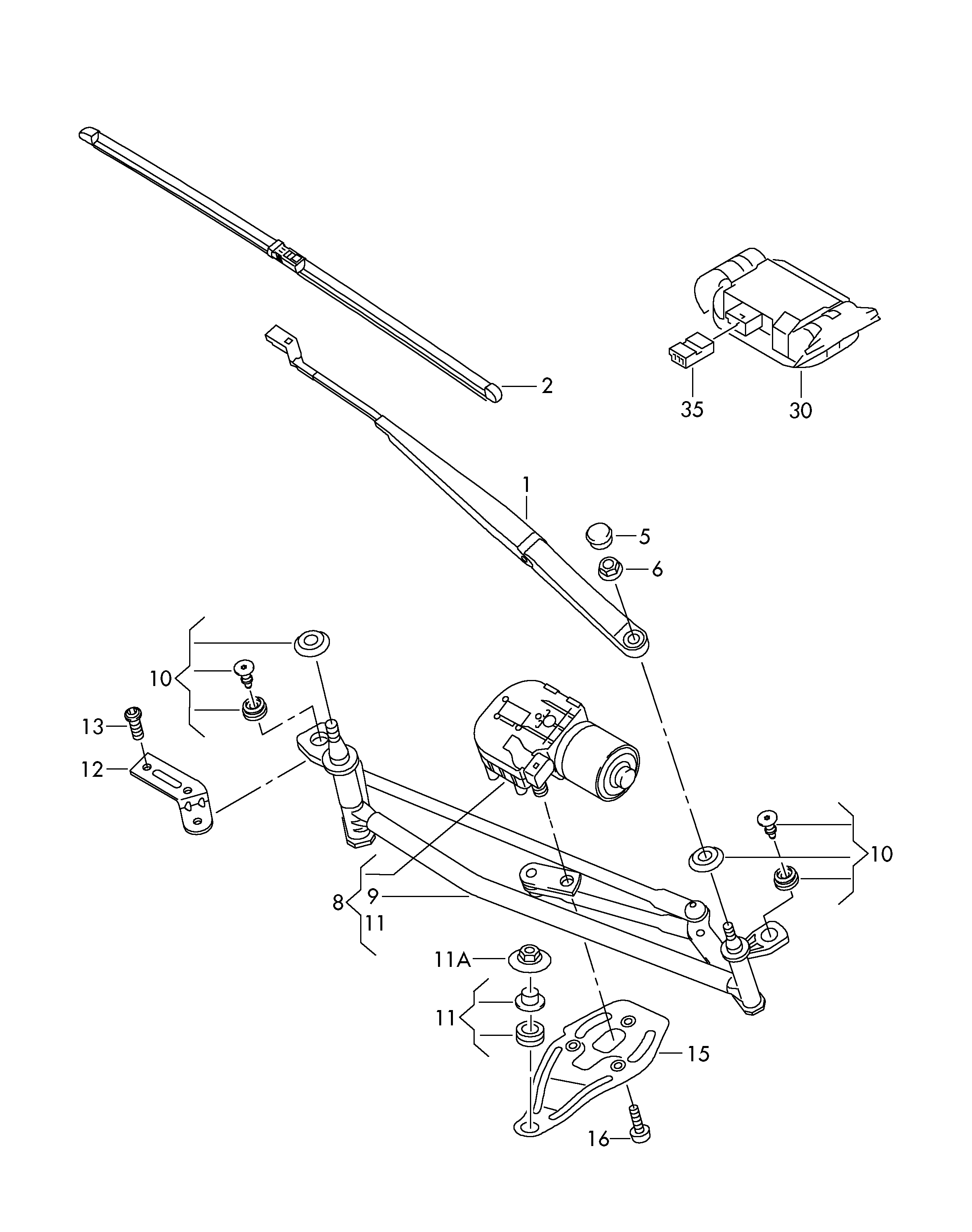 VAG 3T1 955 425 B - Перо на чистачка vvparts.bg