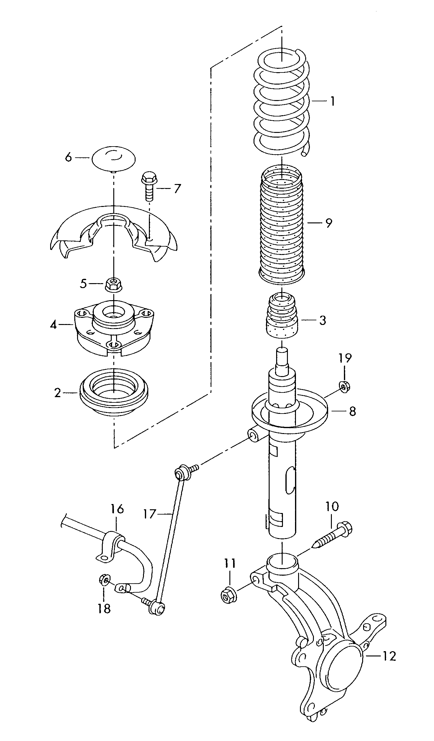 VW 1K0 411 303 BJ - Стабилизатор, ходова част vvparts.bg