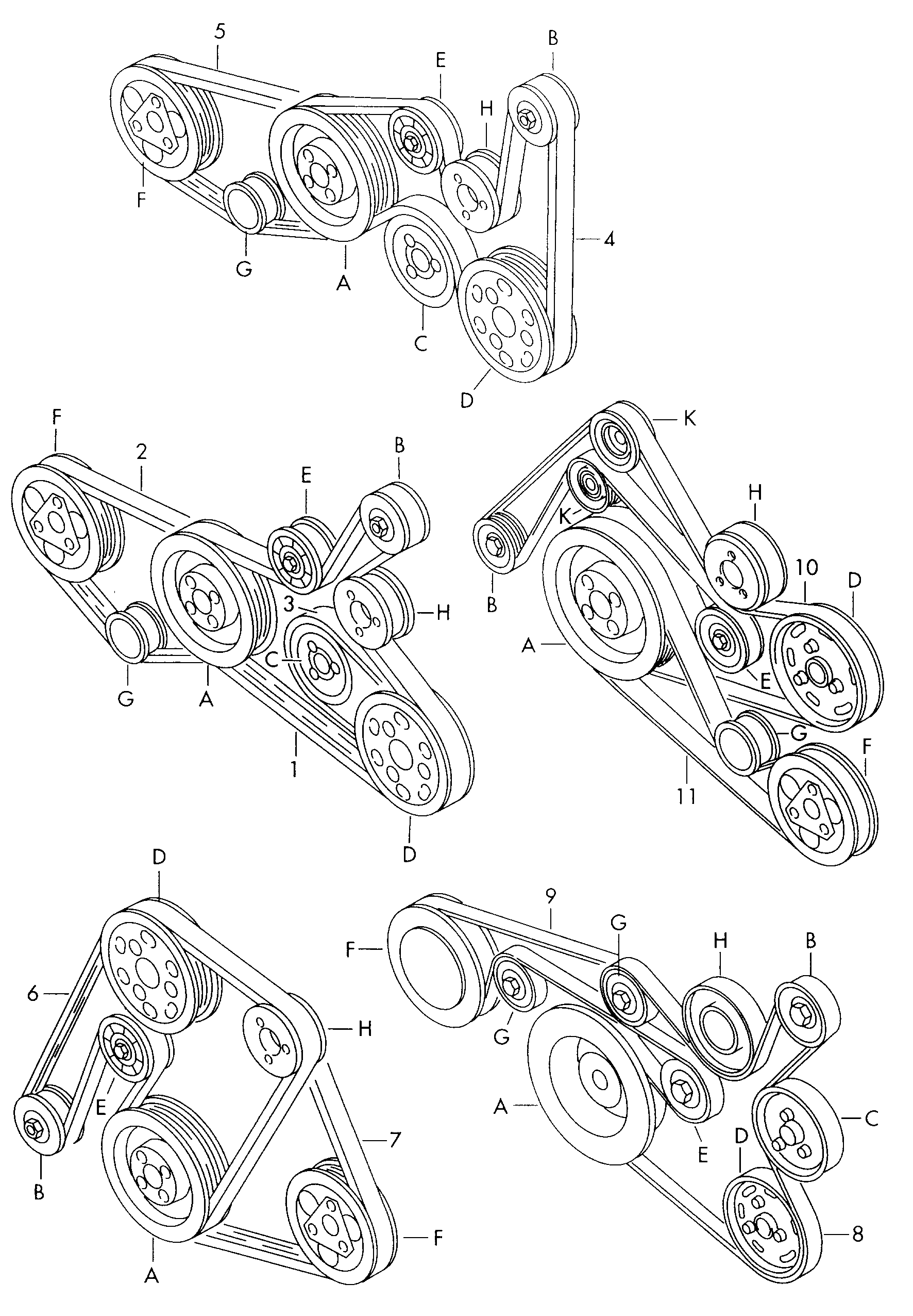 Seat 06B 260 849 B - Пистов ремък vvparts.bg