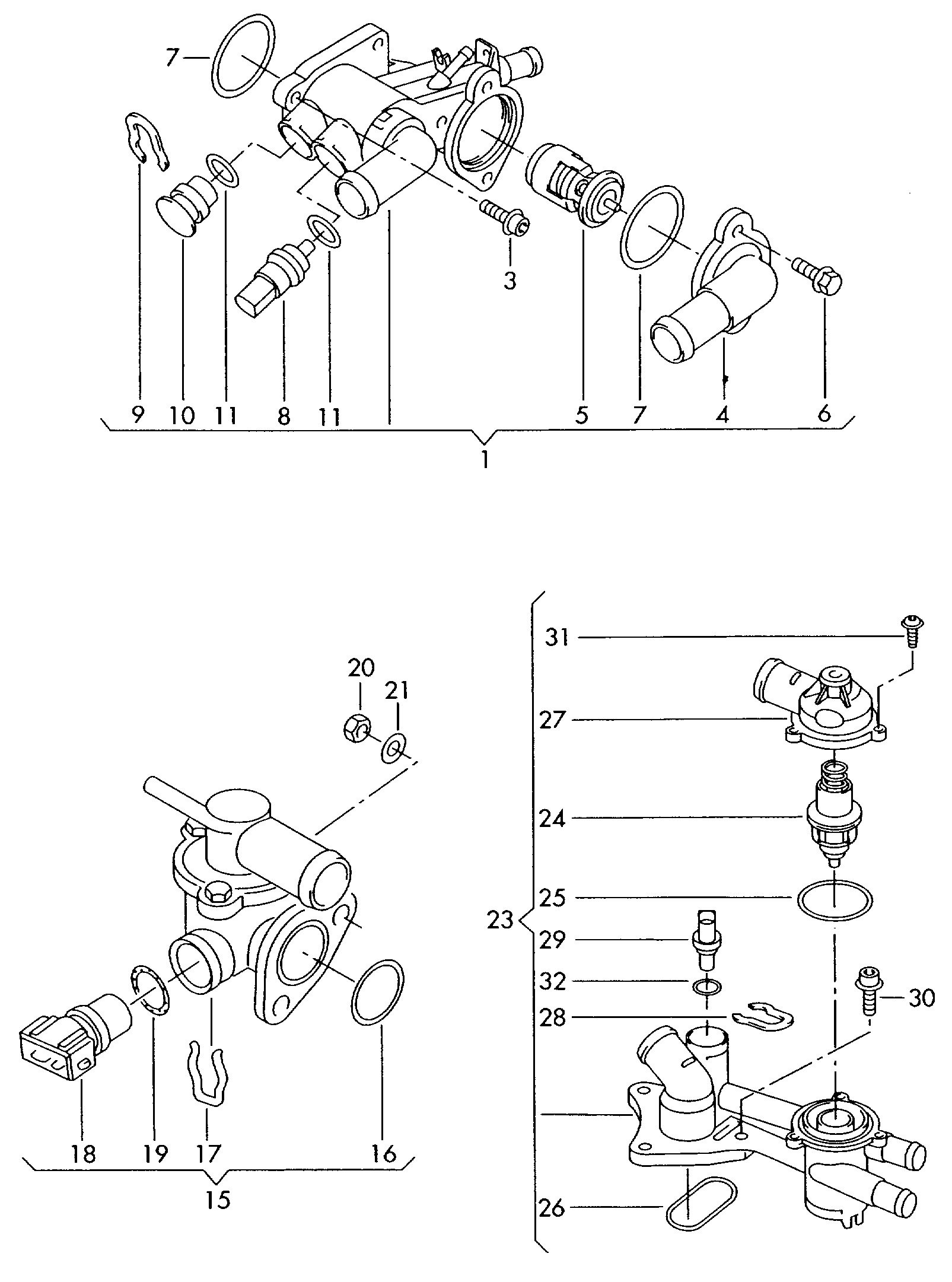 Seat 032 121 110 F - Термостат, охладителна течност vvparts.bg