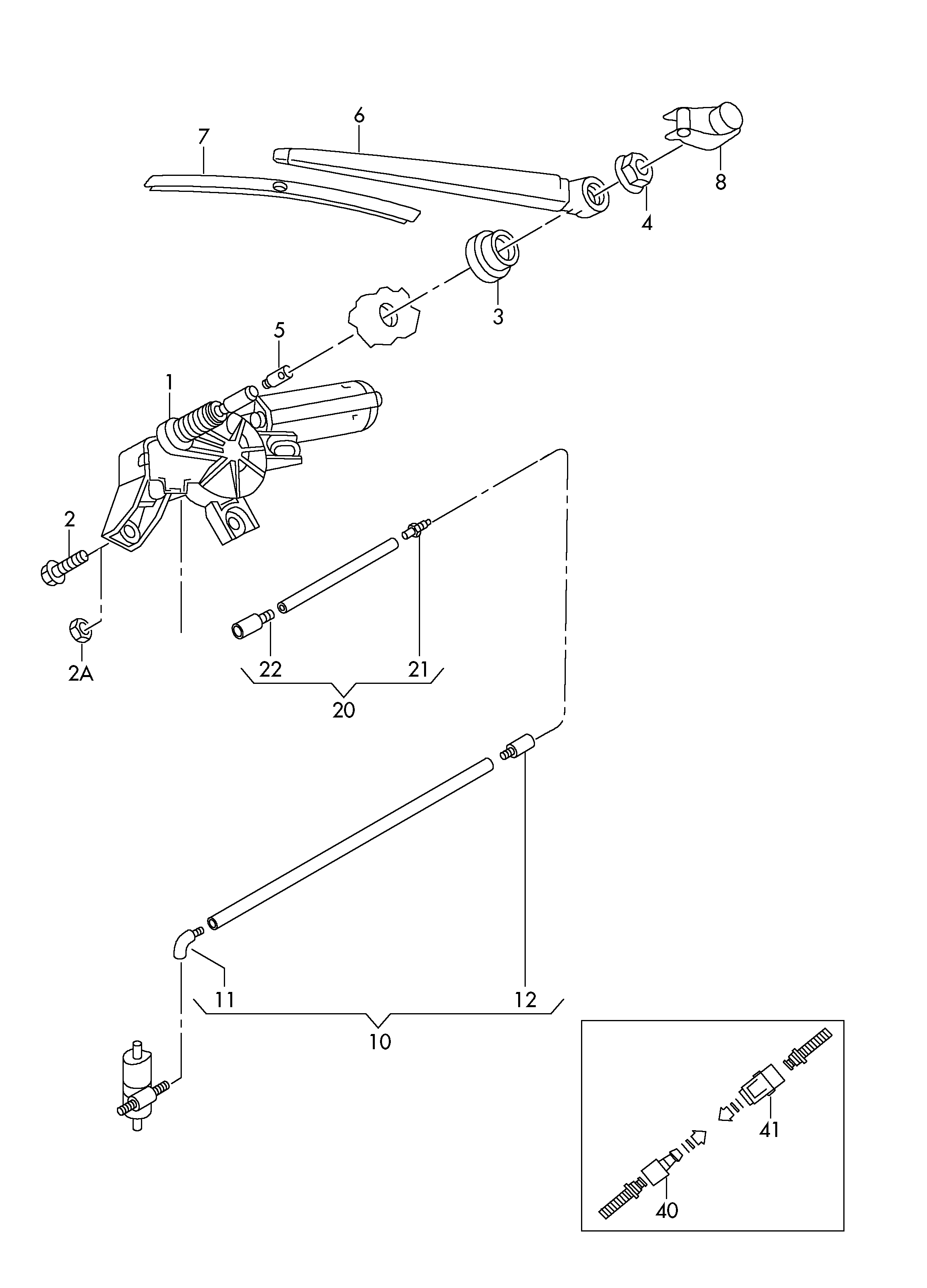 VAG 1T0 955 707C - Рамо на чистачка, почистване на стъклата vvparts.bg