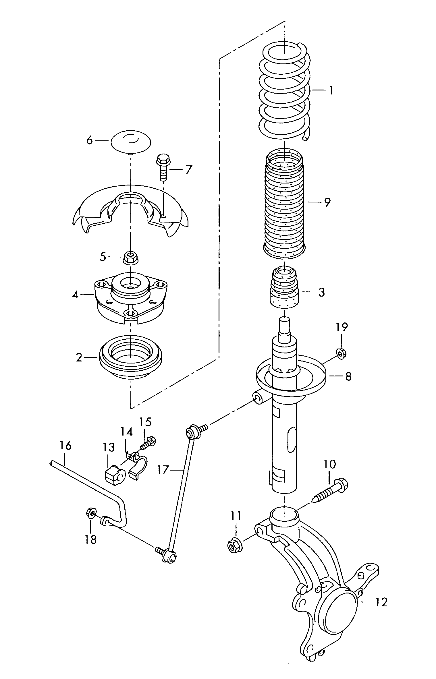 Skoda 6Q0 411 305 AB - Стабилизатор, ходова част vvparts.bg