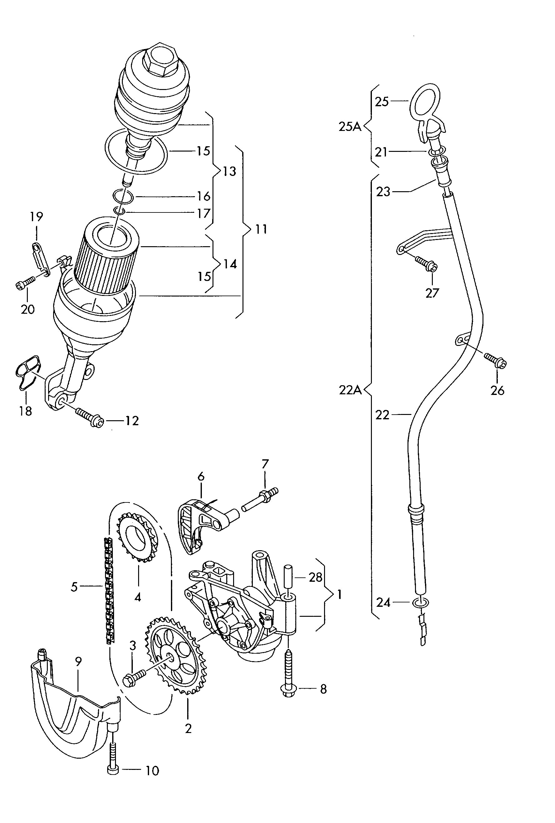 Seat 03E 109 229 - Верига, задвижване на маслената помпа vvparts.bg