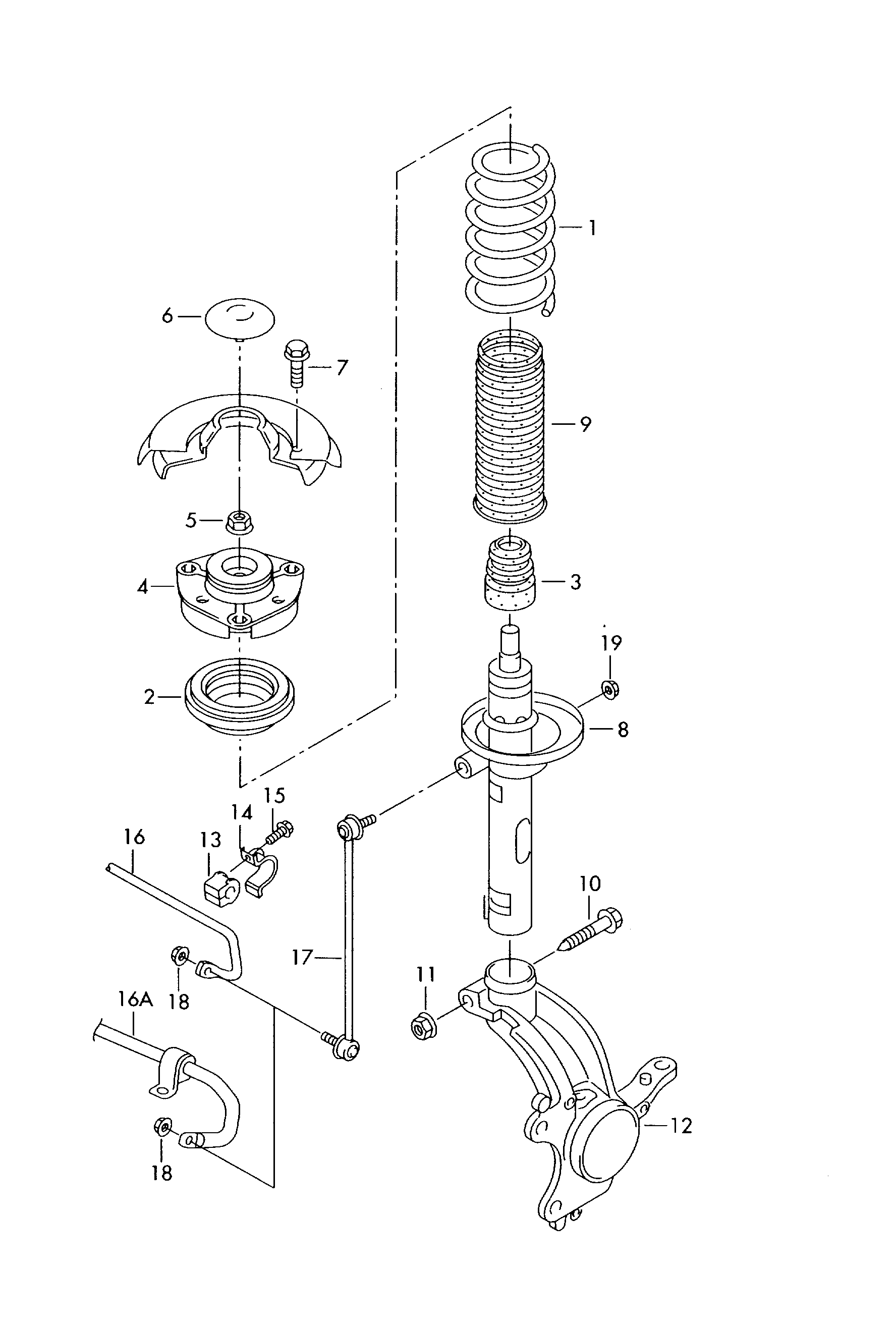 Skoda 6Q0 413 031 BJ - Амортисьор vvparts.bg