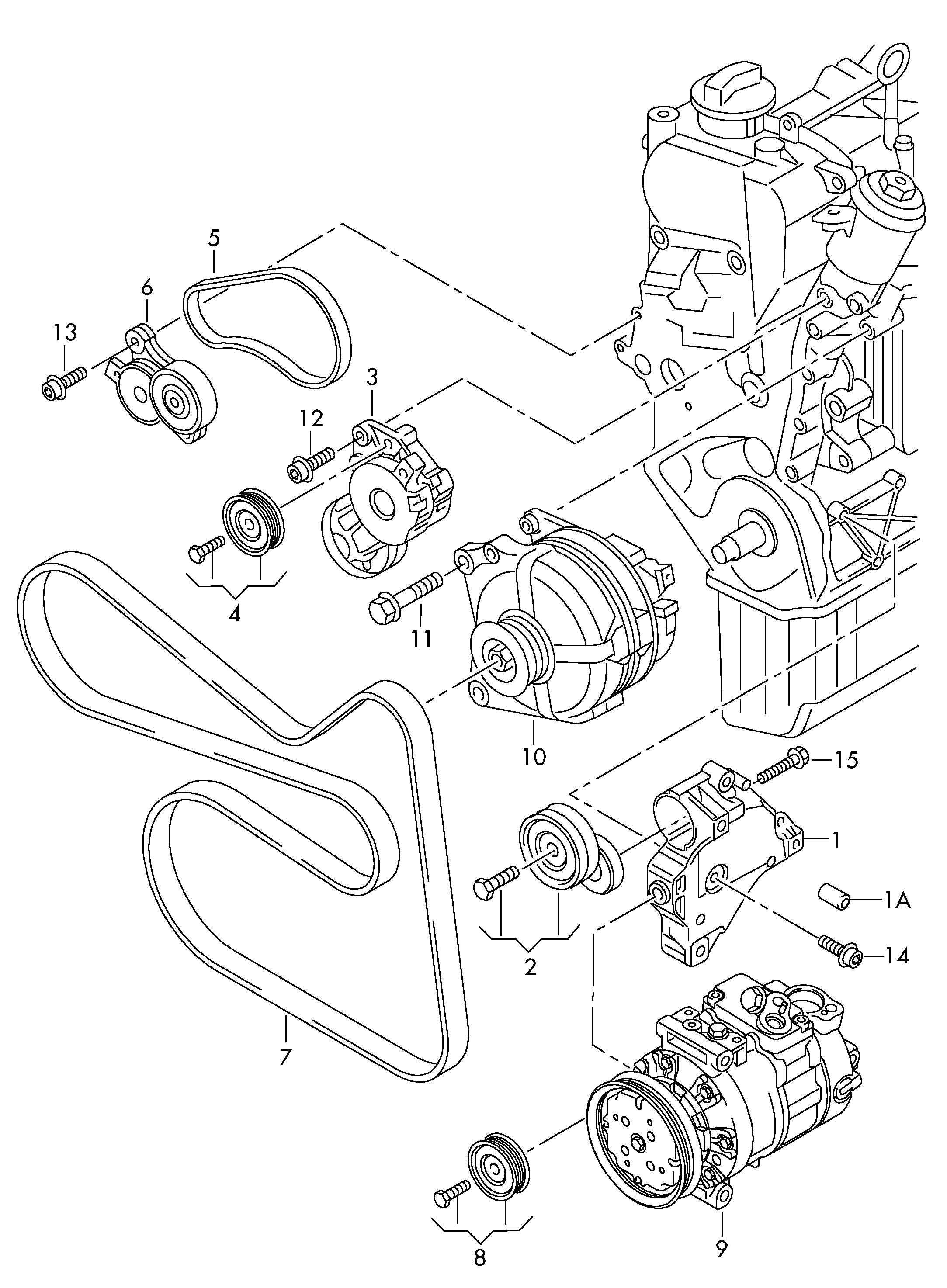 Skoda (SVW) 1J0145276 - idler pulley with bolt vvparts.bg