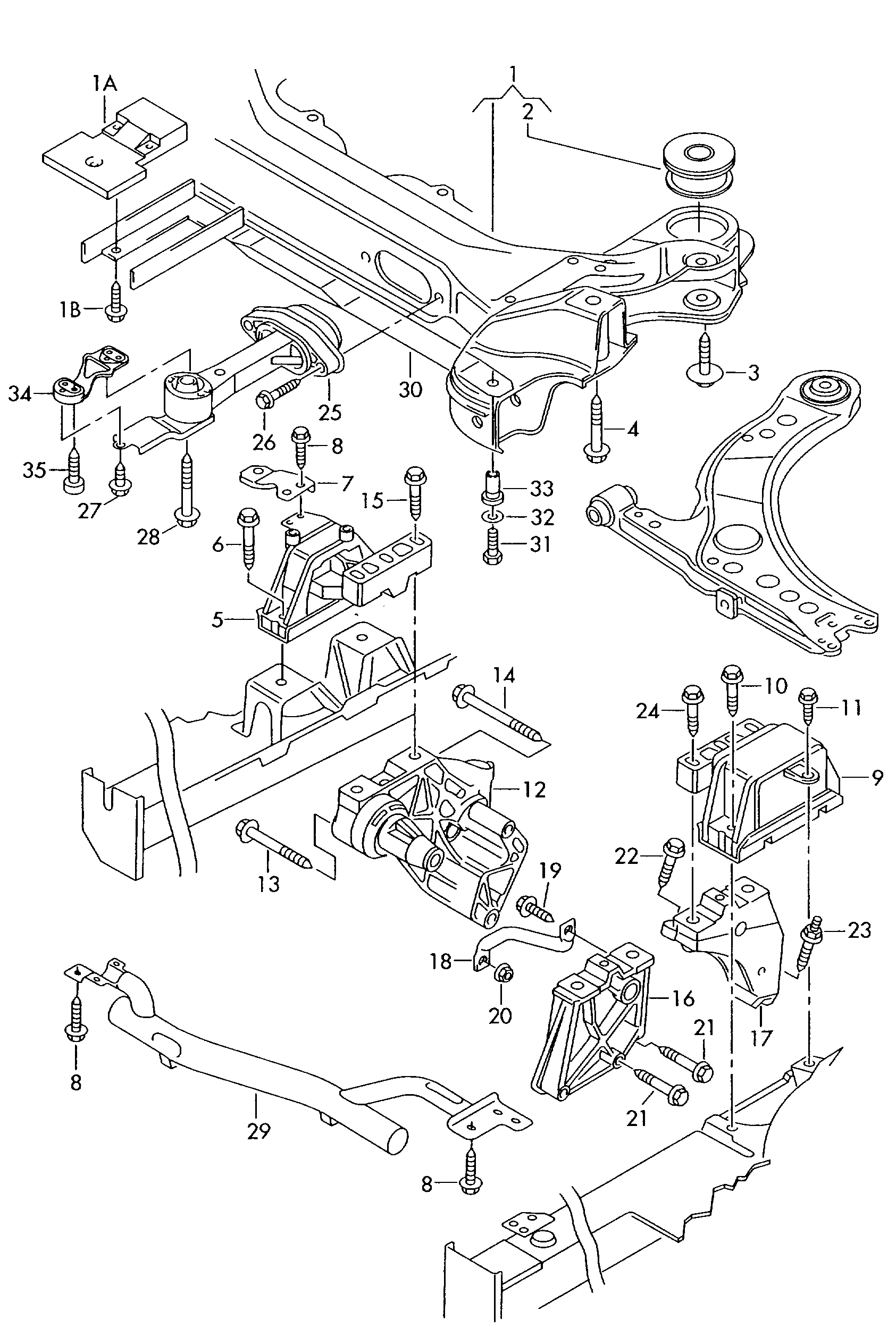 VW N   102 096 05 - Ремонтен комплект, окачване на колелата vvparts.bg