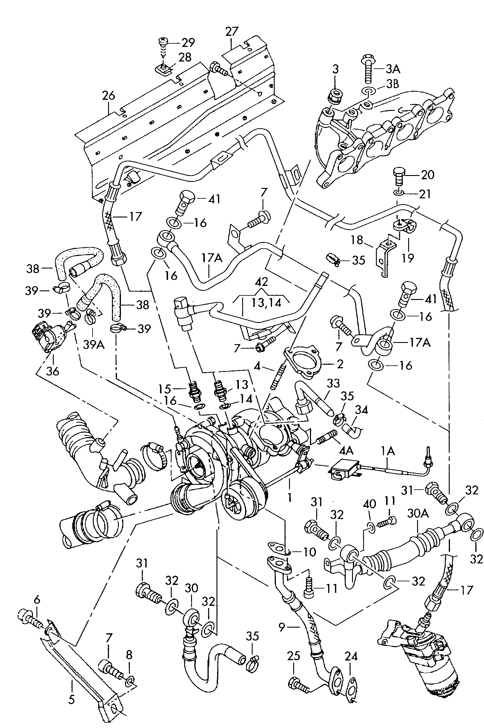 AUDI 06A145778D - Масловод, турбина vvparts.bg