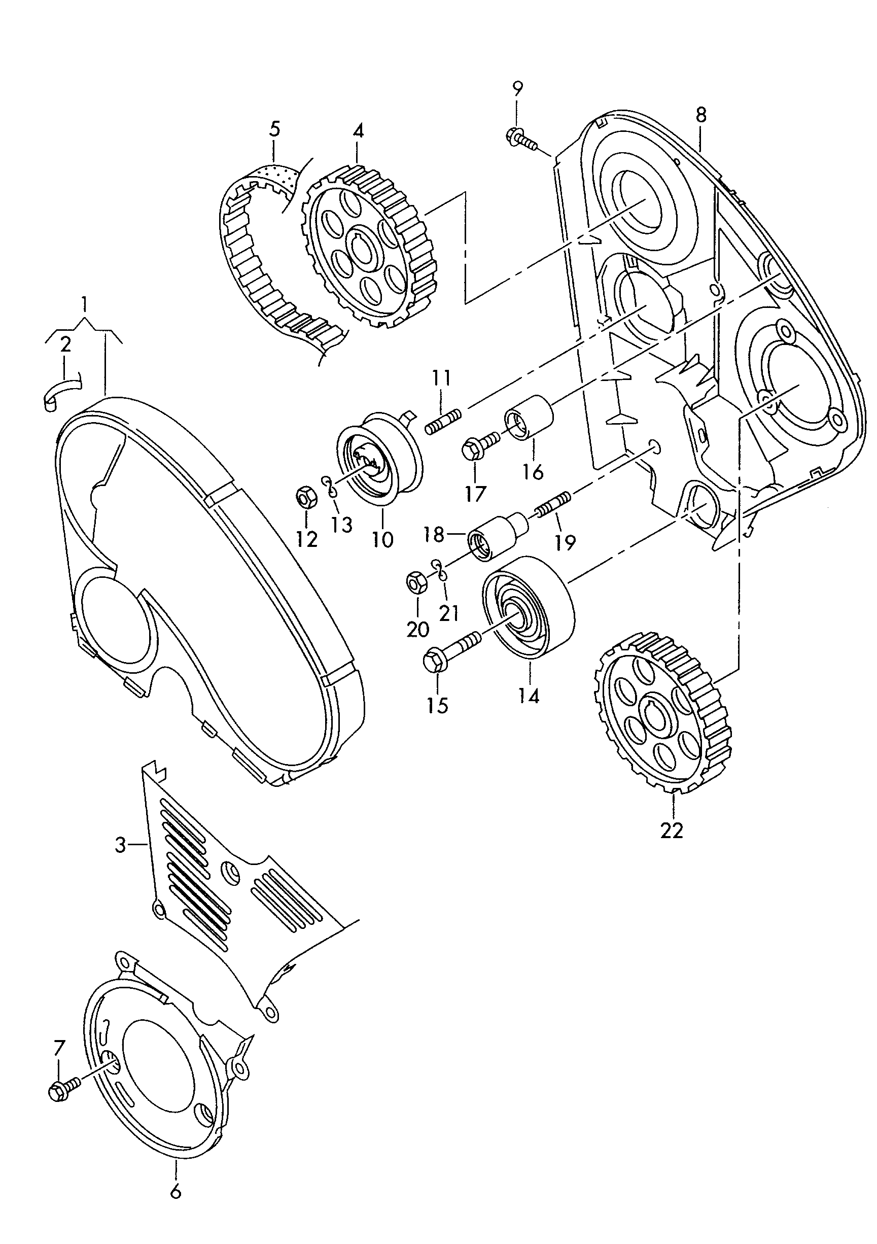 Seat 038 198 119 E - Комплект ангренажен ремък vvparts.bg