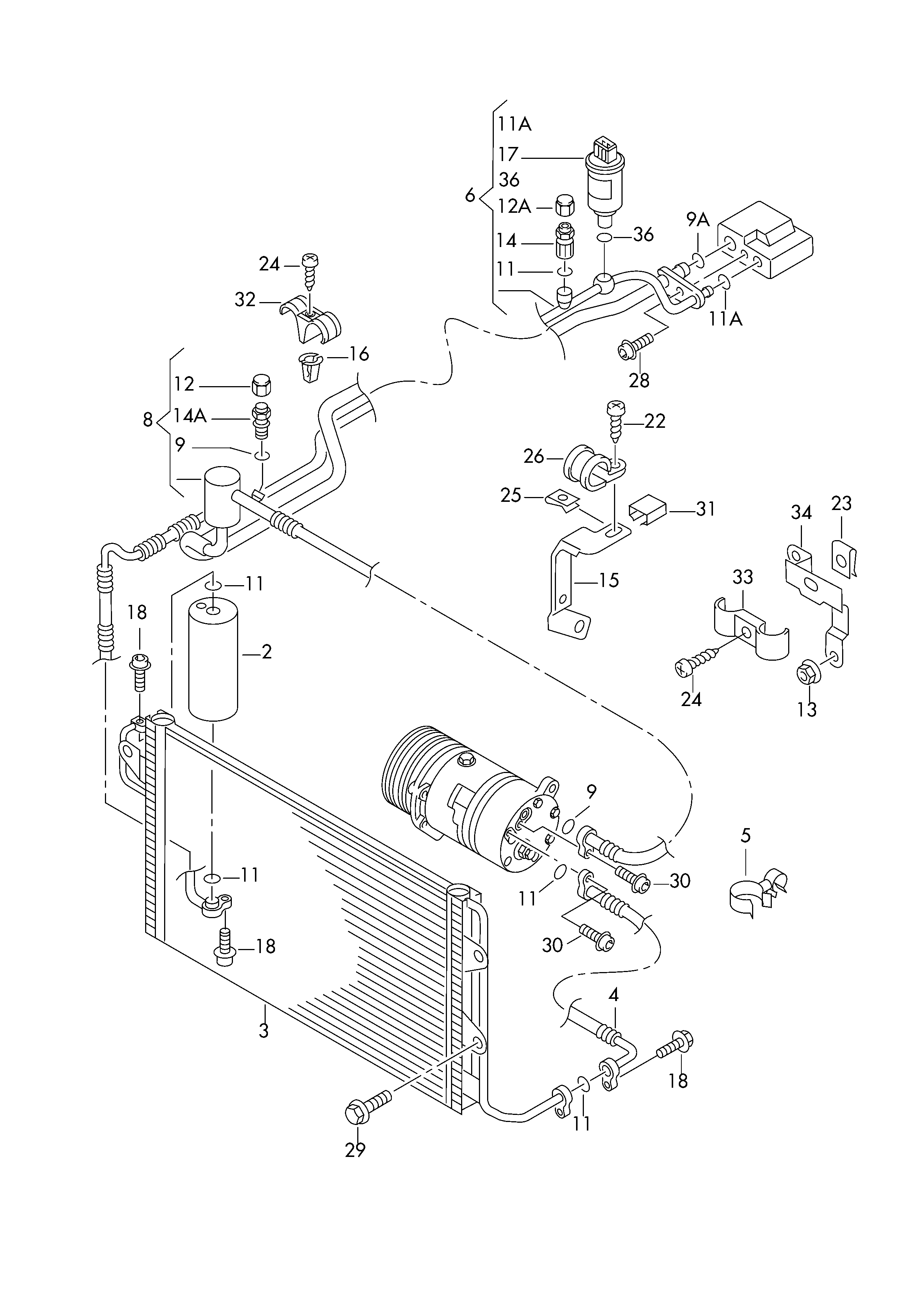 VW/SEAT 1J0820413N - Кондензатор, климатизация vvparts.bg