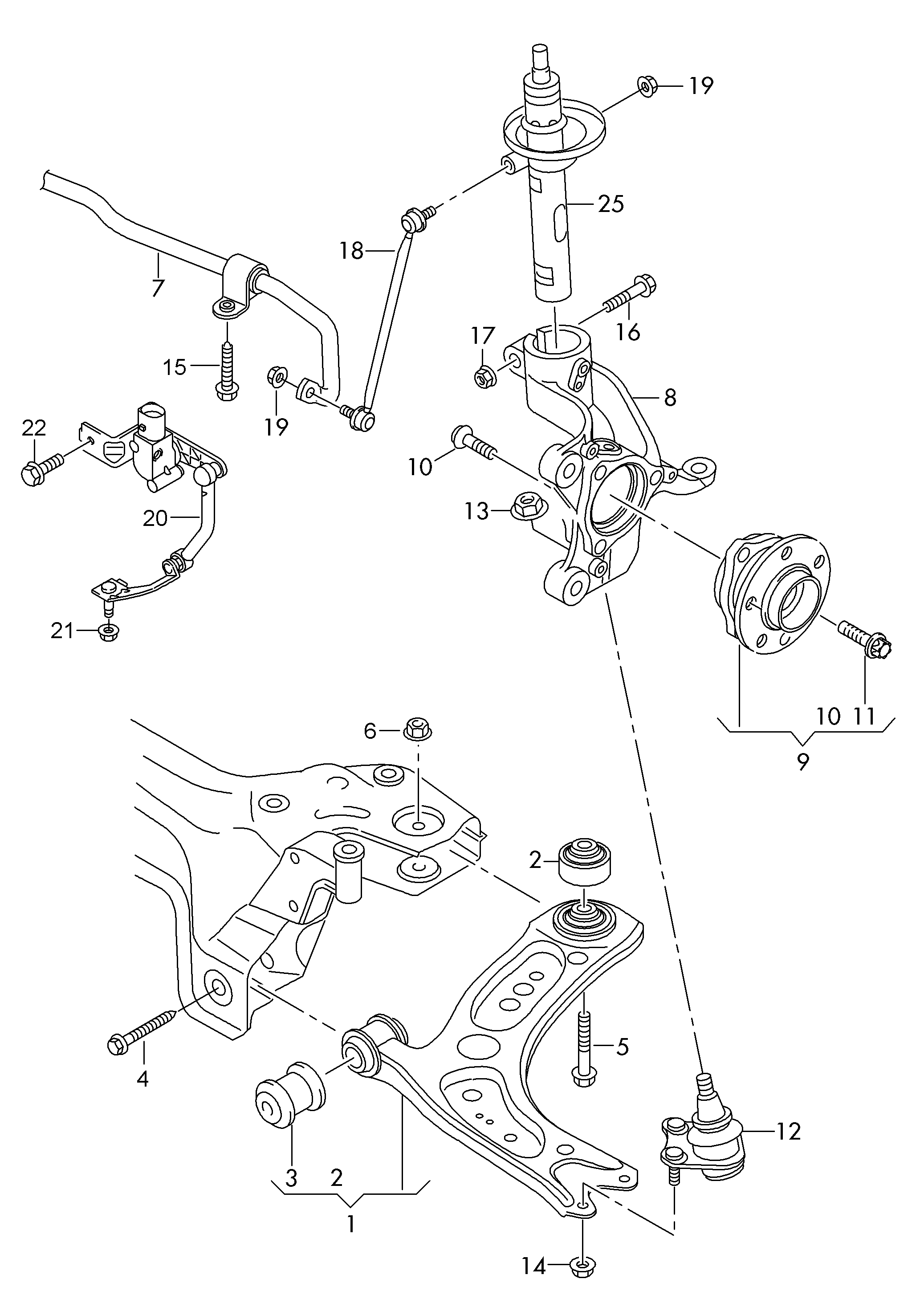 VAG 5Q0 407 151 L - Носач, окачване на колелата vvparts.bg