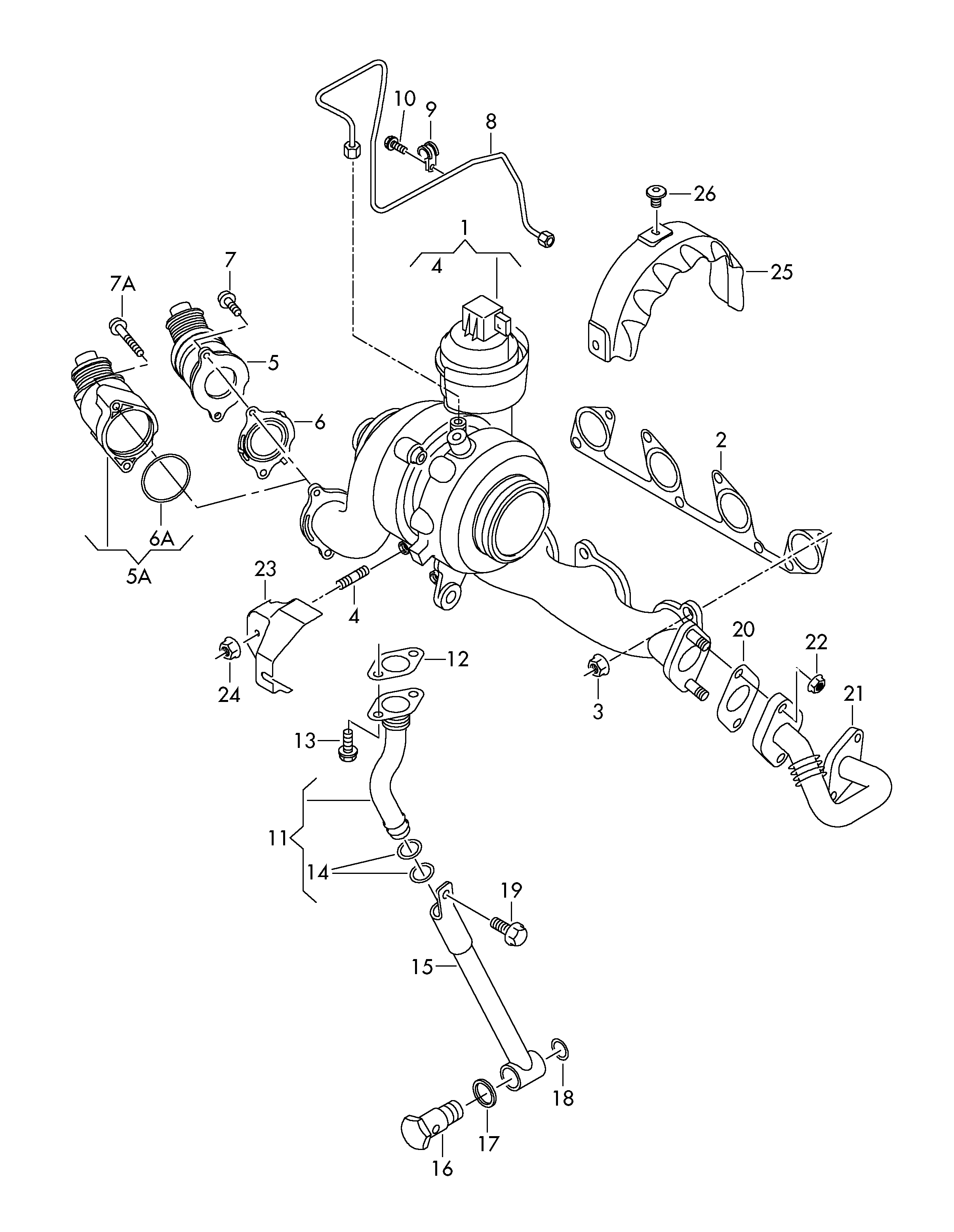 Seat 03L145771B - Масловод, турбина vvparts.bg