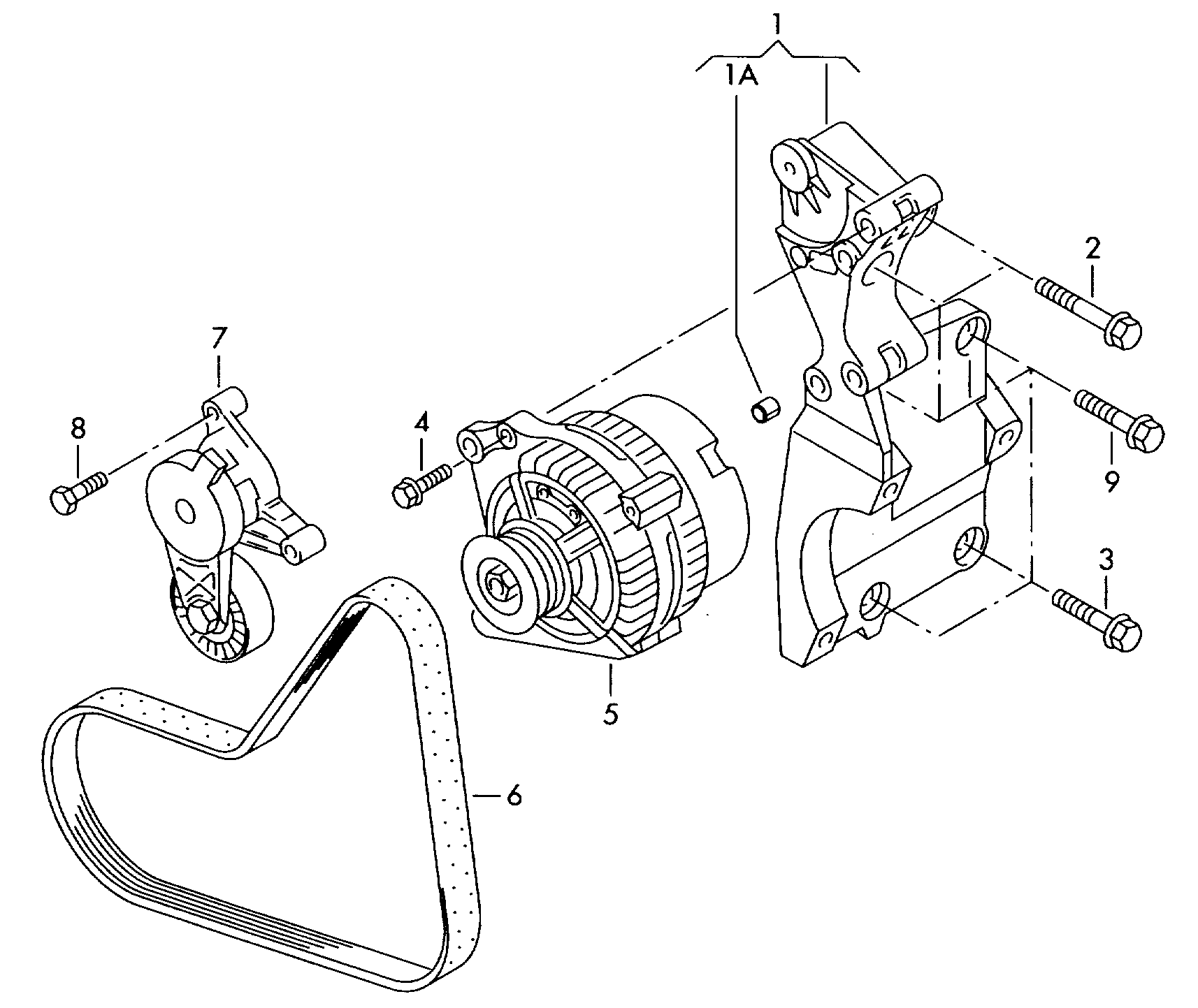 Skoda 038 903 315 AH - Ремъчен обтегач, пистов ремък vvparts.bg