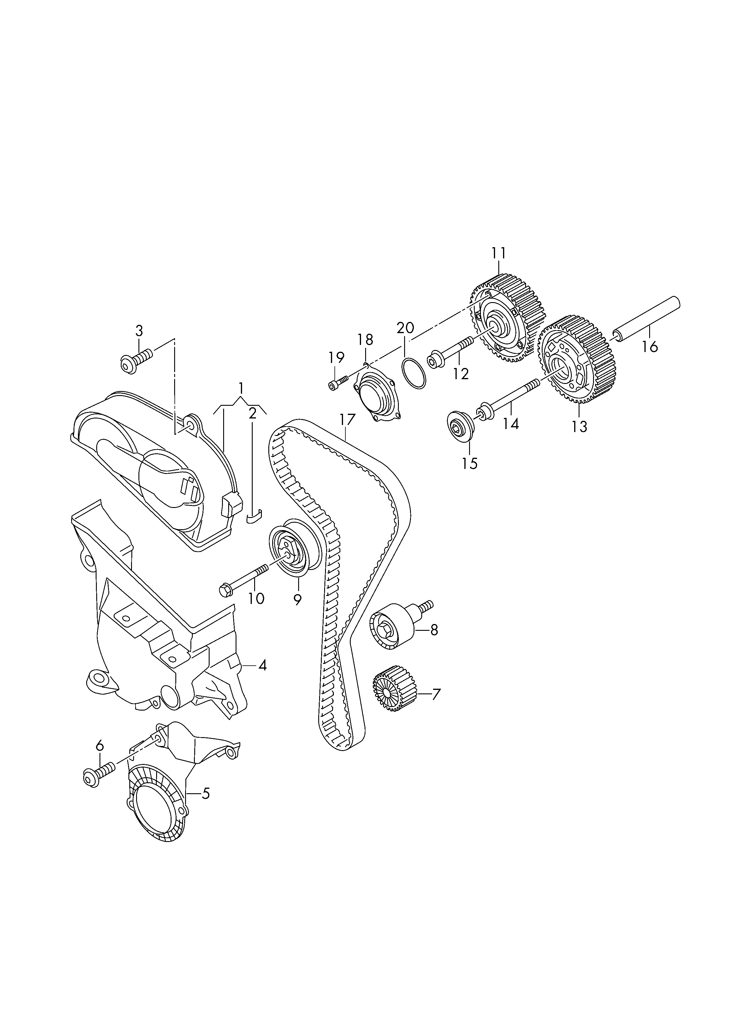 AUDI WHT007568 - Уплътнение, обтегач на ангренажна верига vvparts.bg