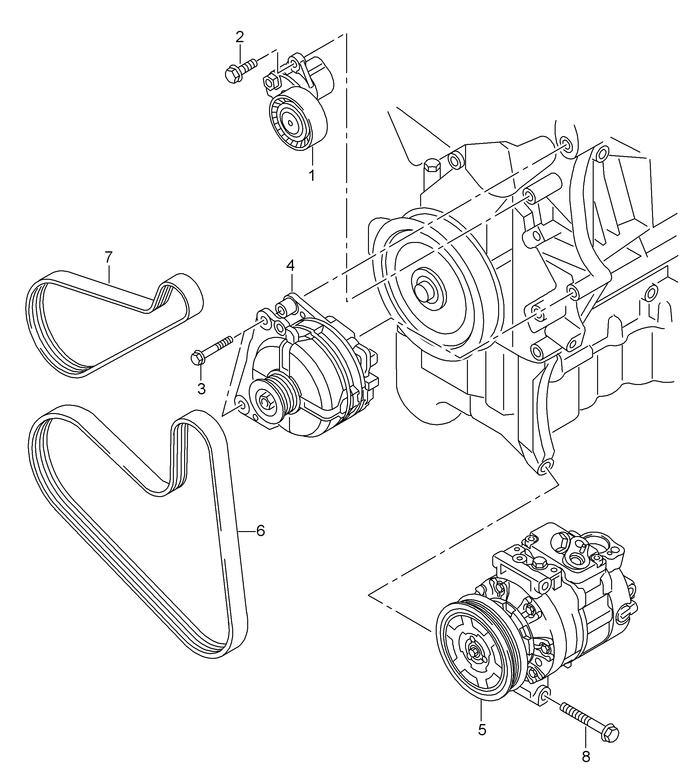 Seat 04E 145 299 L - Ремъчен обтегач, пистов ремък vvparts.bg