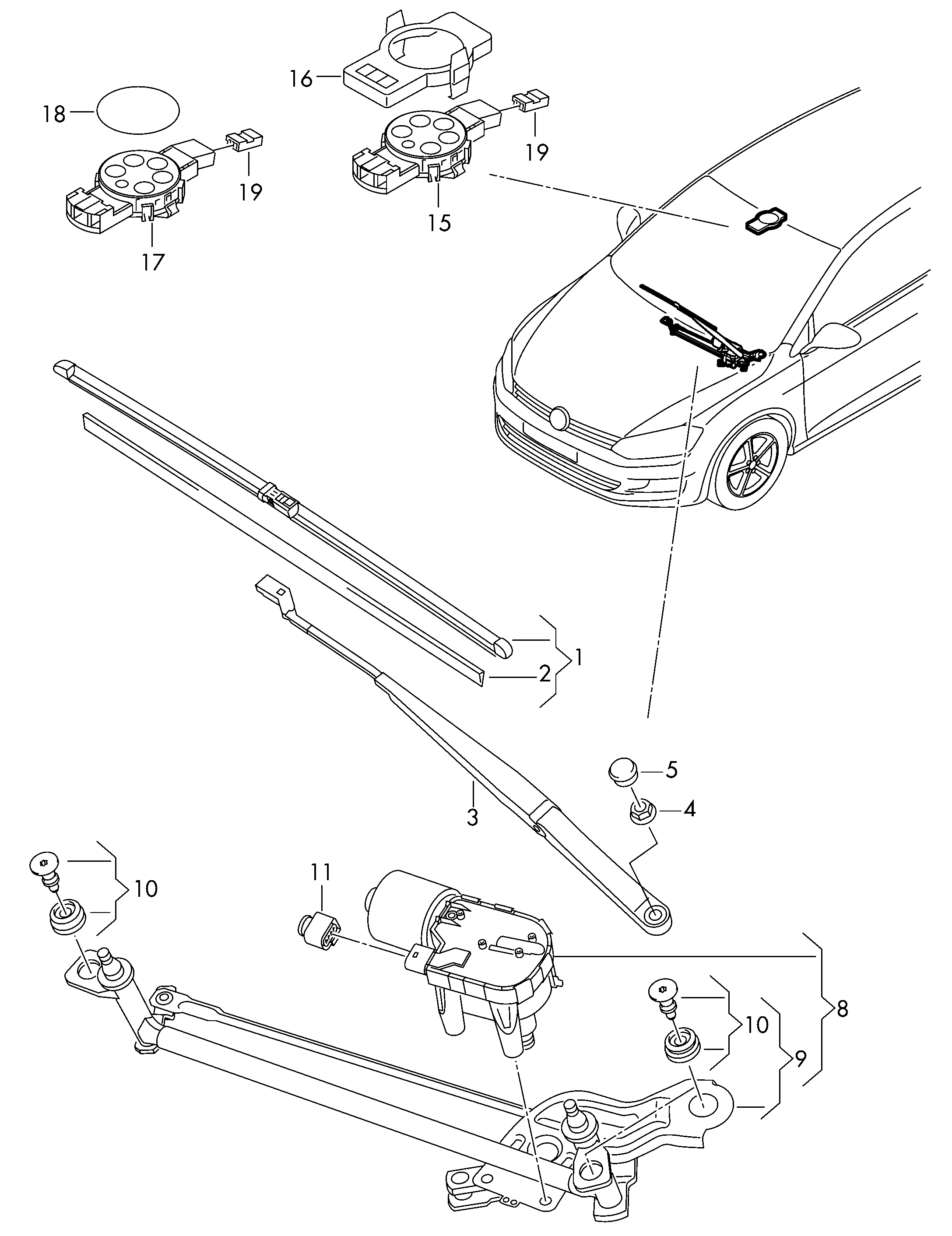 Skoda 5E1998001 - Перо на чистачка vvparts.bg