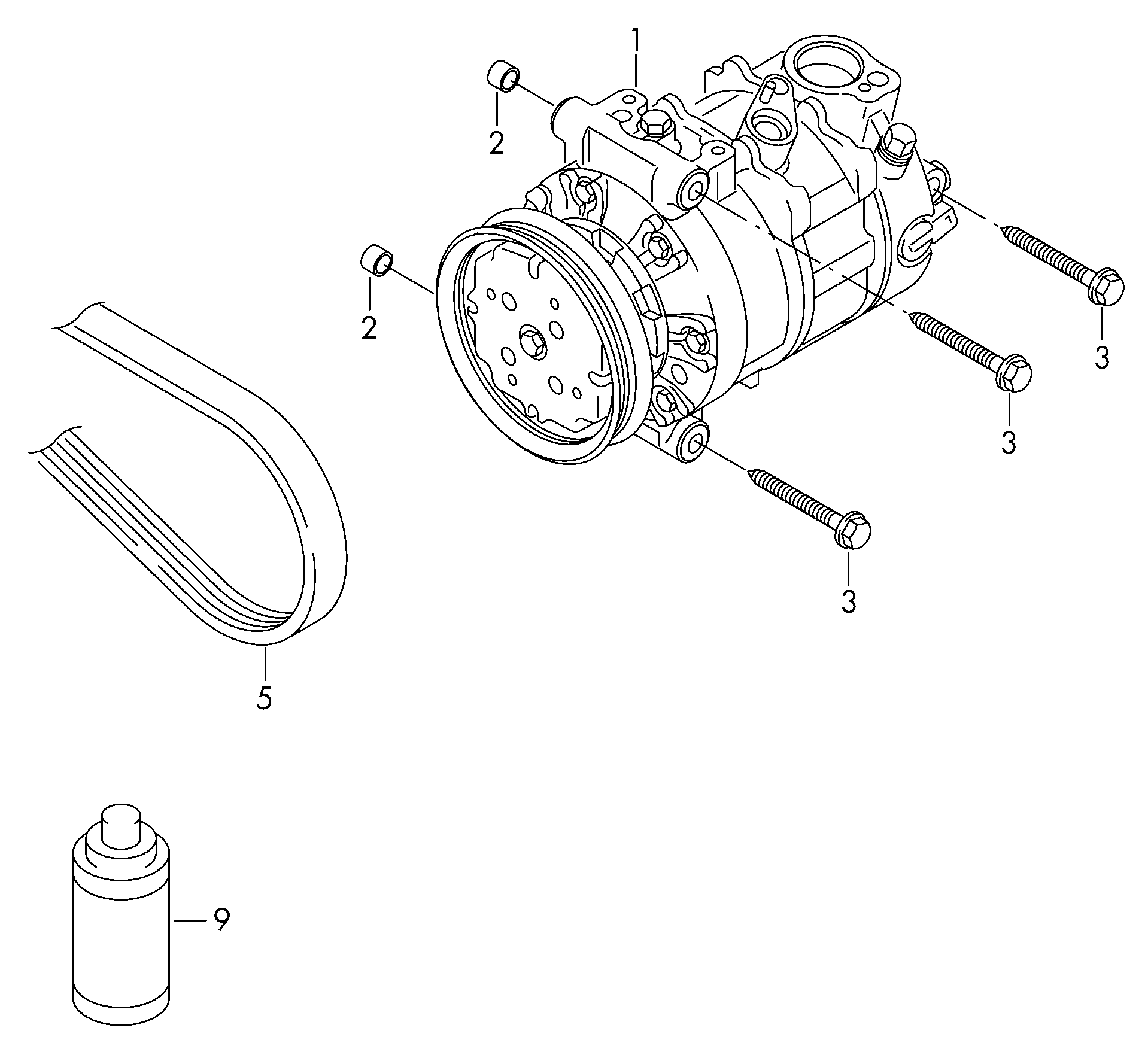 OM 5Q0820803C - Компресор, климатизация vvparts.bg