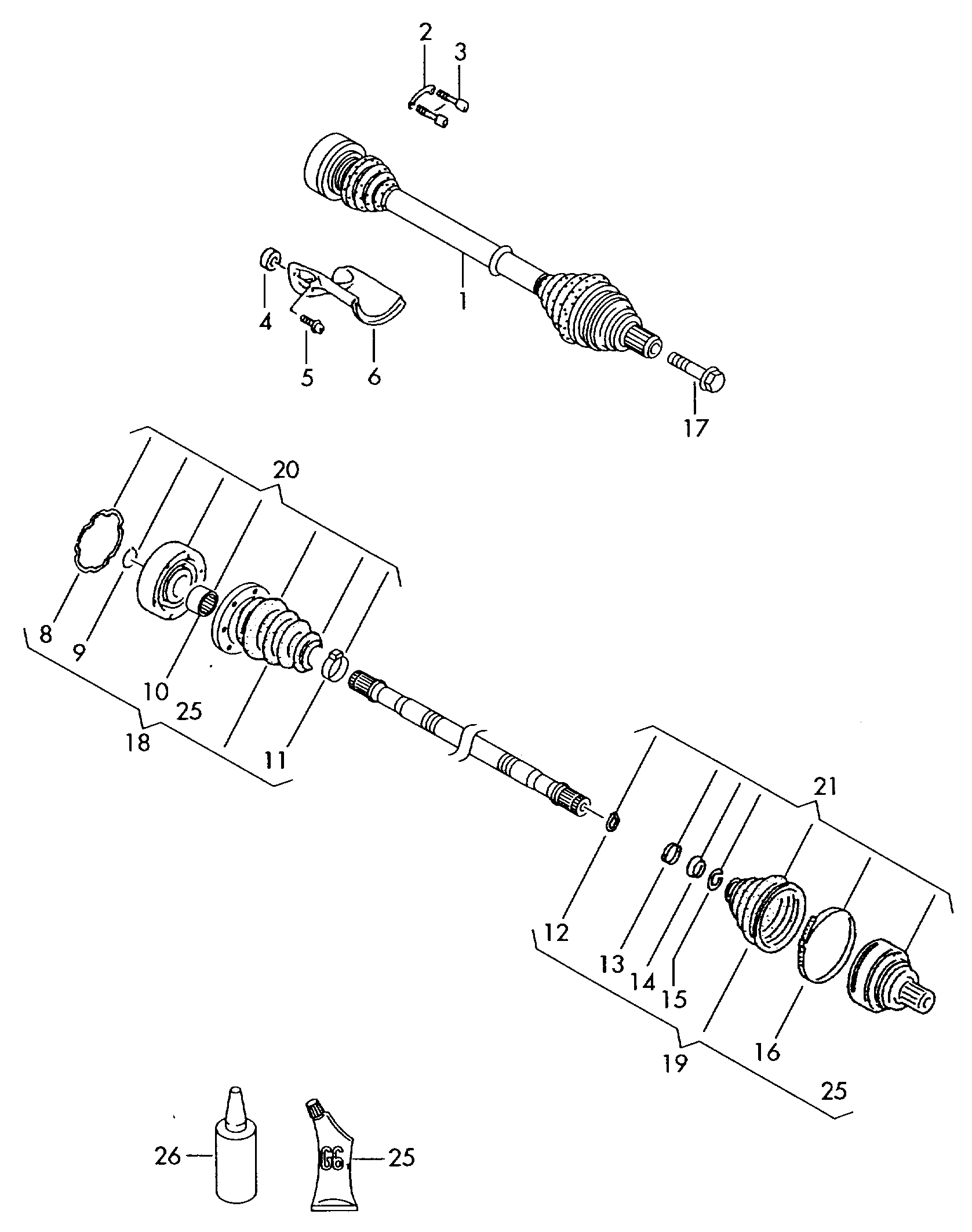 Skoda 1K0 498 201 B - Маншон, полуоска vvparts.bg