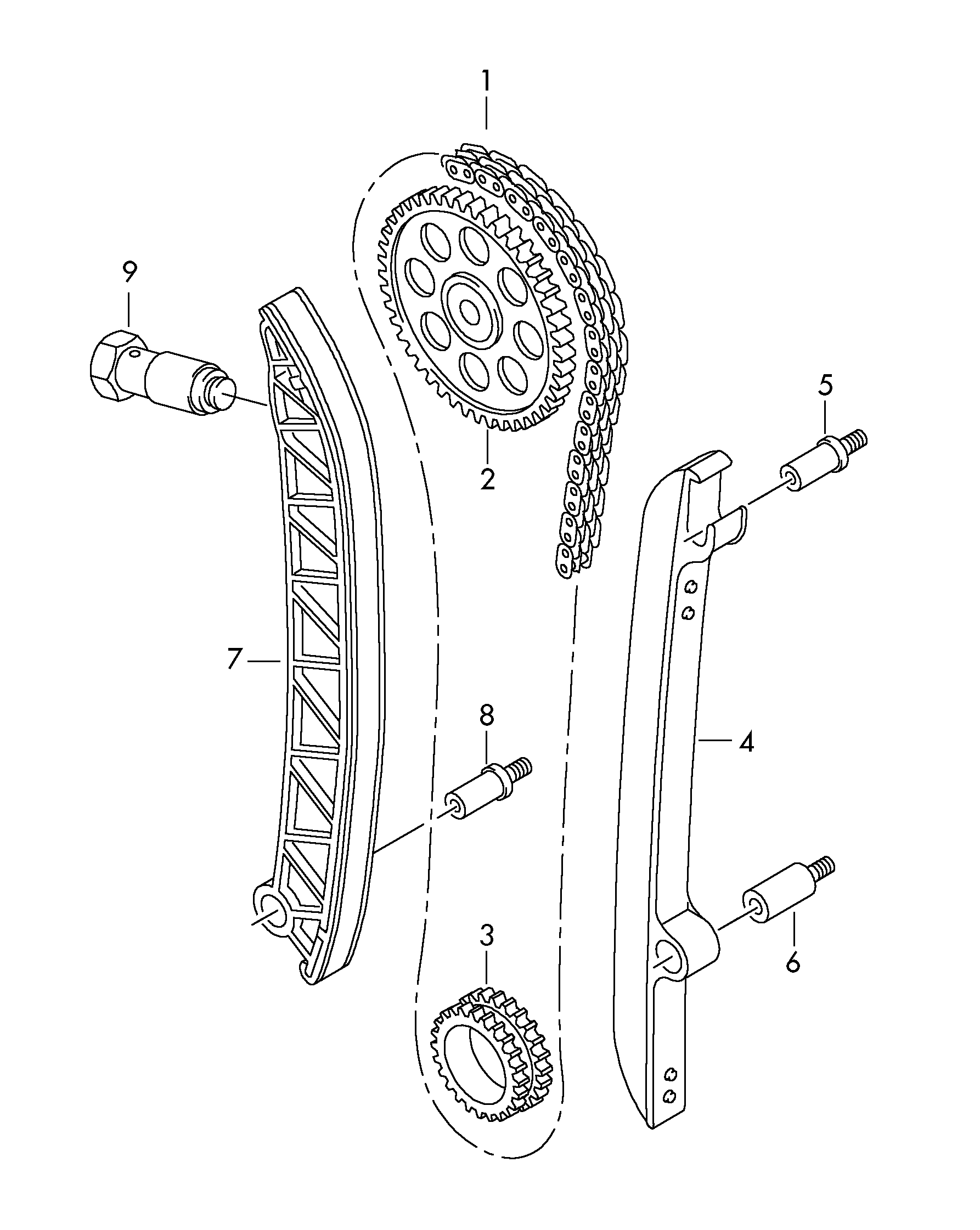 Skoda 03F 109 507 F - Обтегач, ангренажна верига vvparts.bg