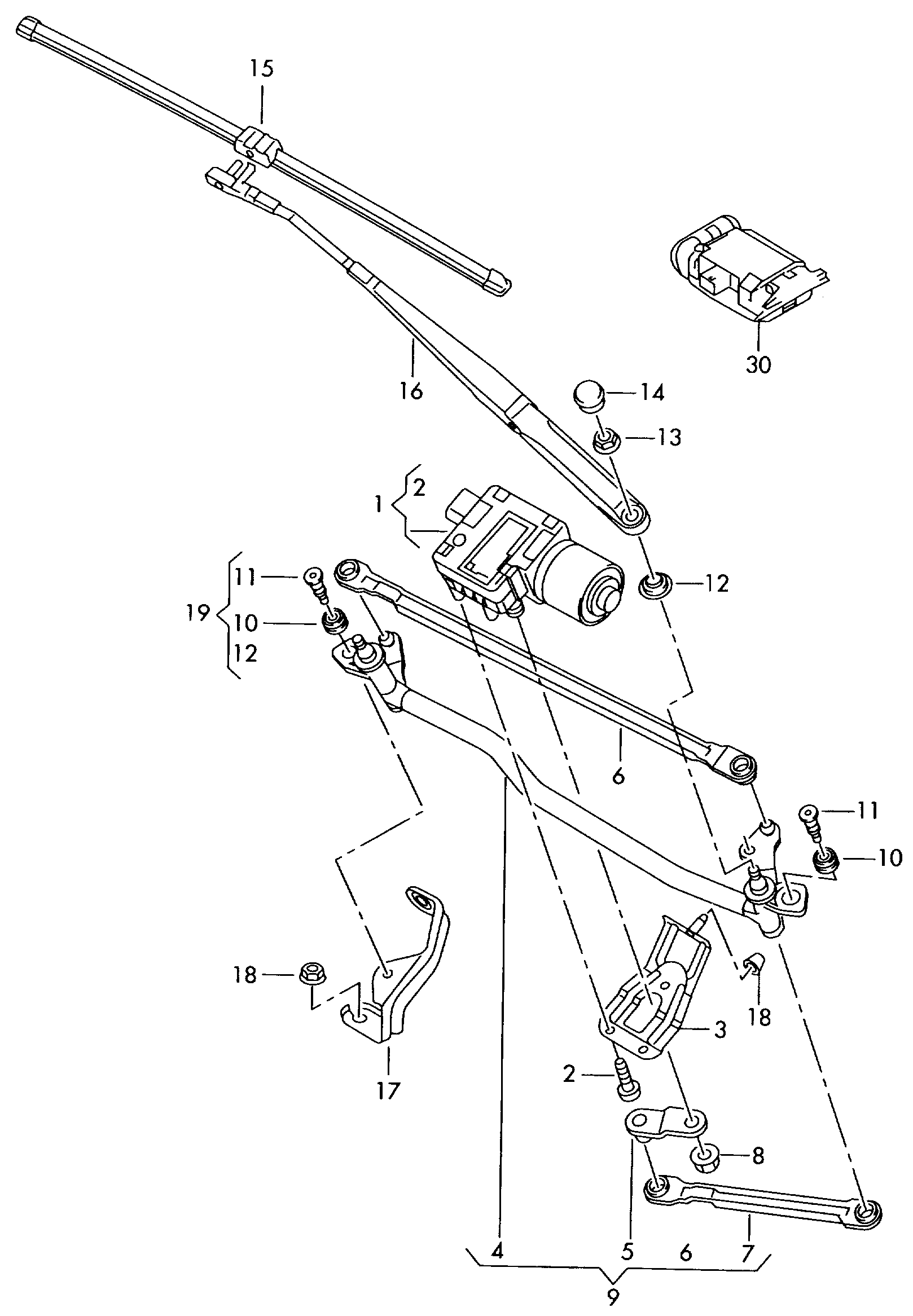 Seat 5JB998001 - Перо на чистачка vvparts.bg