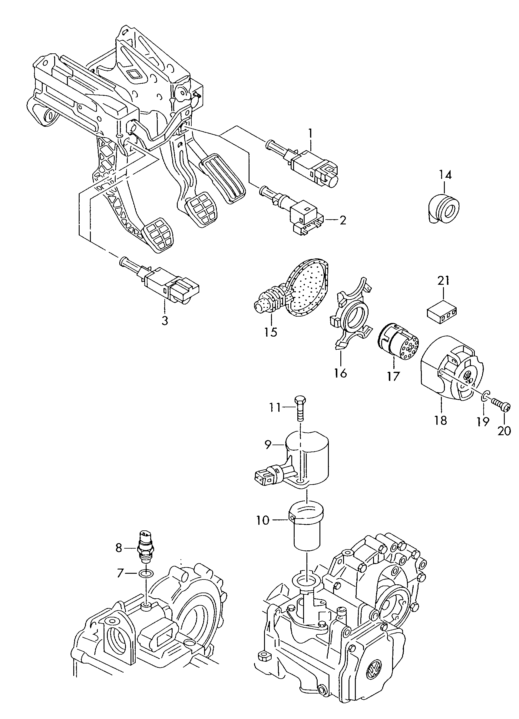 VW 1J0 945 511 E - Ключ за спирачните светлини vvparts.bg