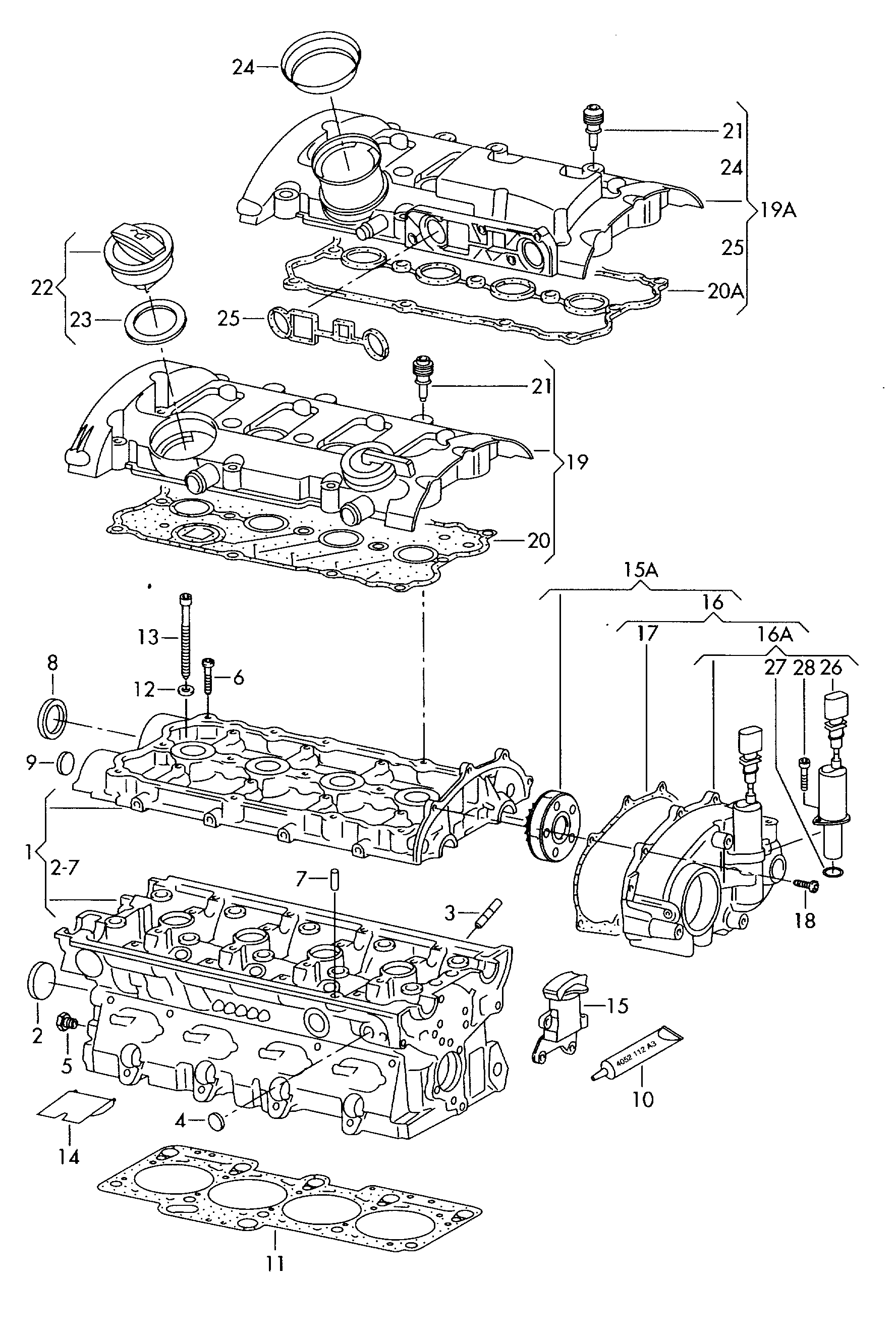 VW 06D 103 483 E - Гарнитура, капак на цилиндрова глава vvparts.bg