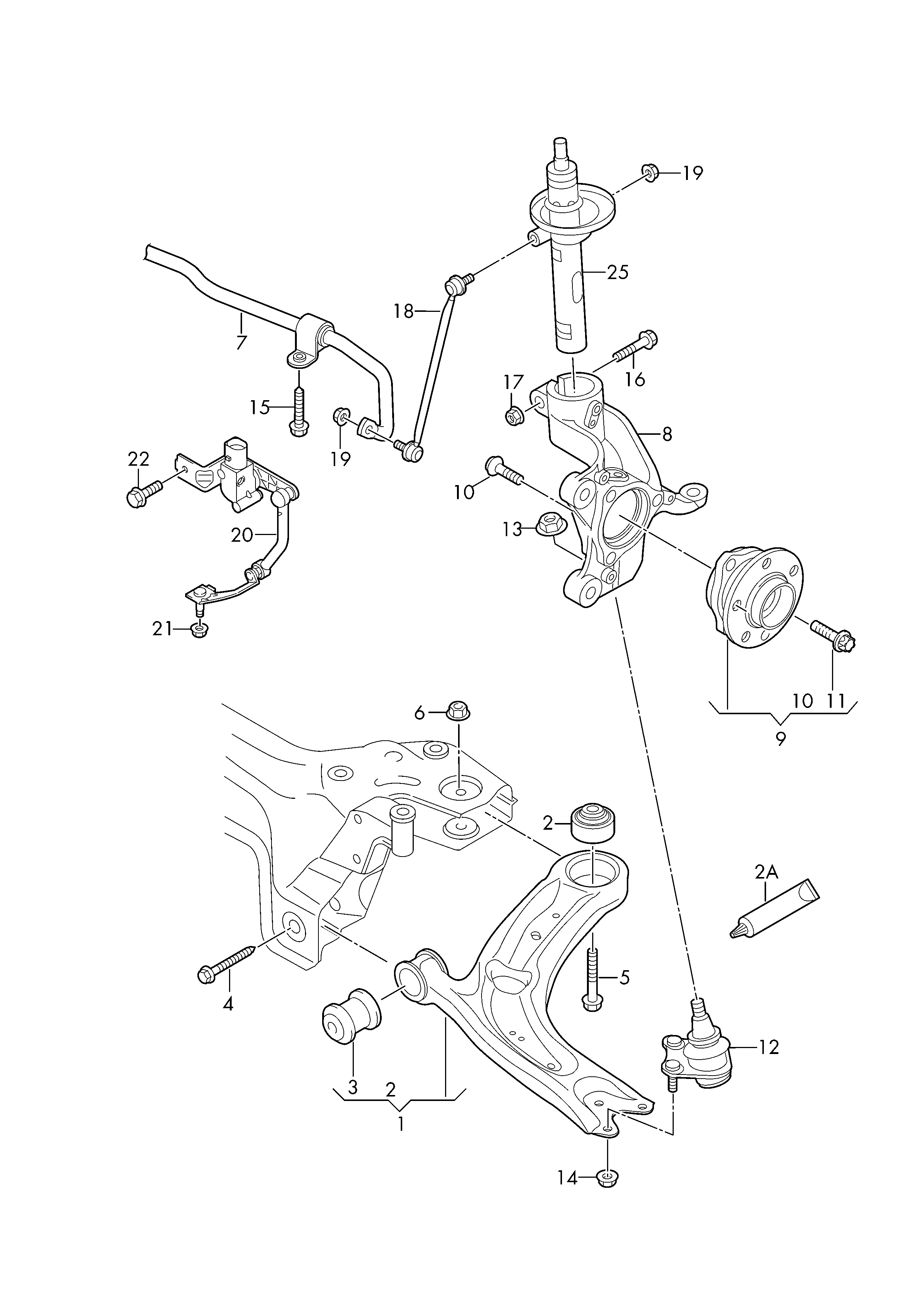 VAG 8V0 498 625 A - Комплект колесен лагер vvparts.bg